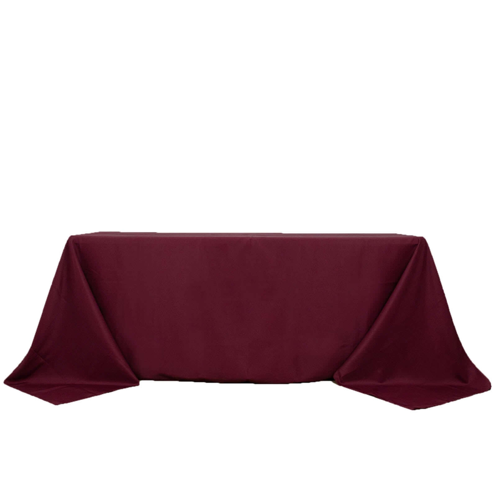 Premium Polyester 90x132 Rectangle Tablecloth Burgundy - Seamless 220GSM Stain-Resistant Table Cover