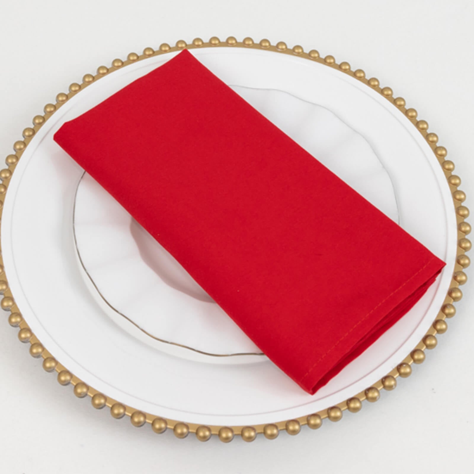 5 Pack Cotton Blend 20x20 Napkins Red - Wrinkle-Resistant & Washable Dinner Napkins