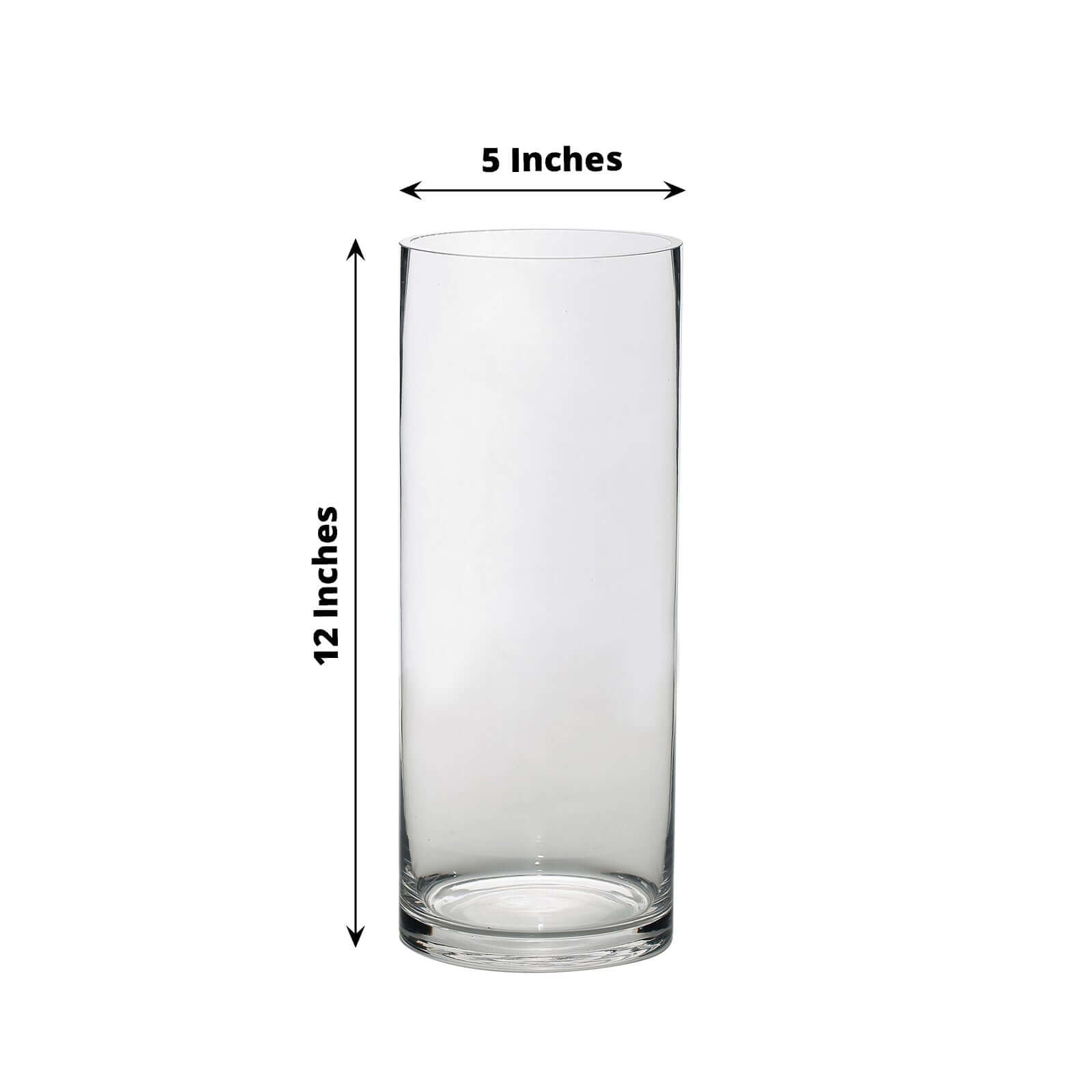 6-Pack Glass Flower Vases Cylinder Design Heavy Duty Clear - Stylish Centerpieces for Weddings 12