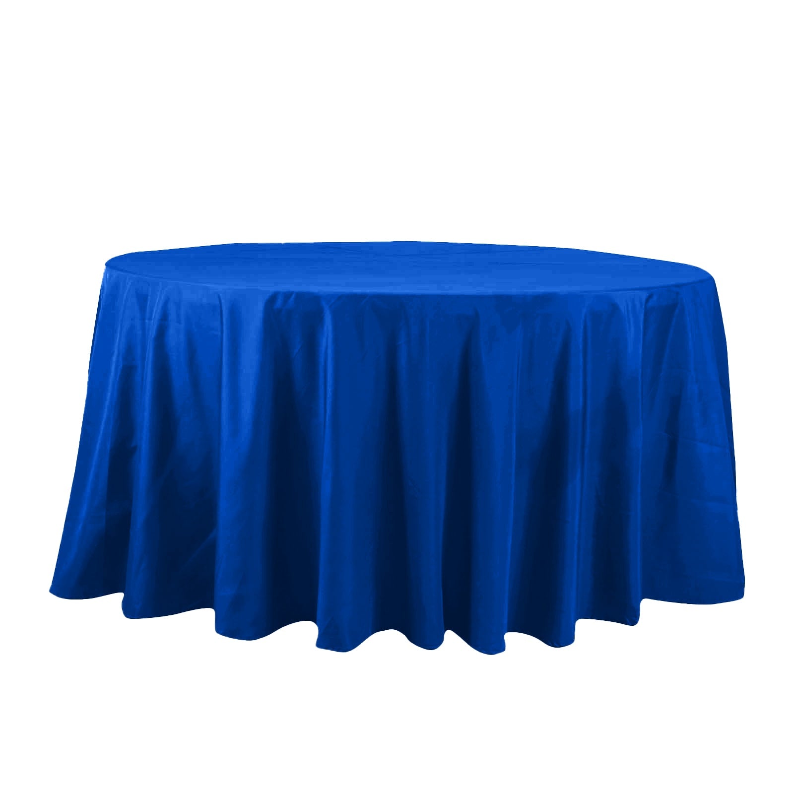 Cotton Blend 132 Round Tablecloth Royal Blue - Seamless Wrinkle-Resistant Table Cover