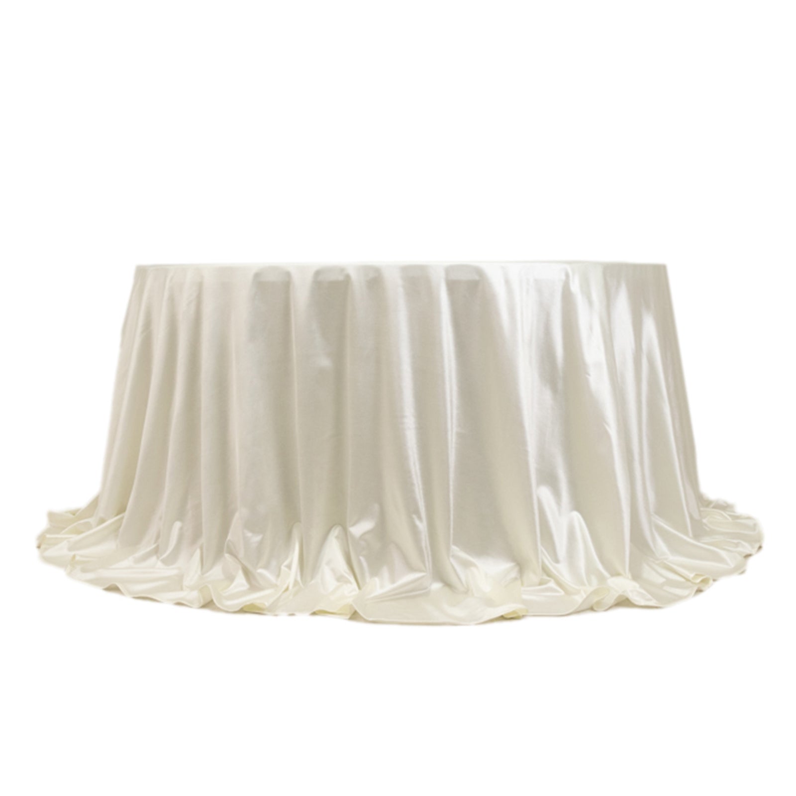 Premium Scuba Round 132 Tablecloth Shimmering Pearl - Wrinkle Free, Stain Resistant & Seamless Table Cover