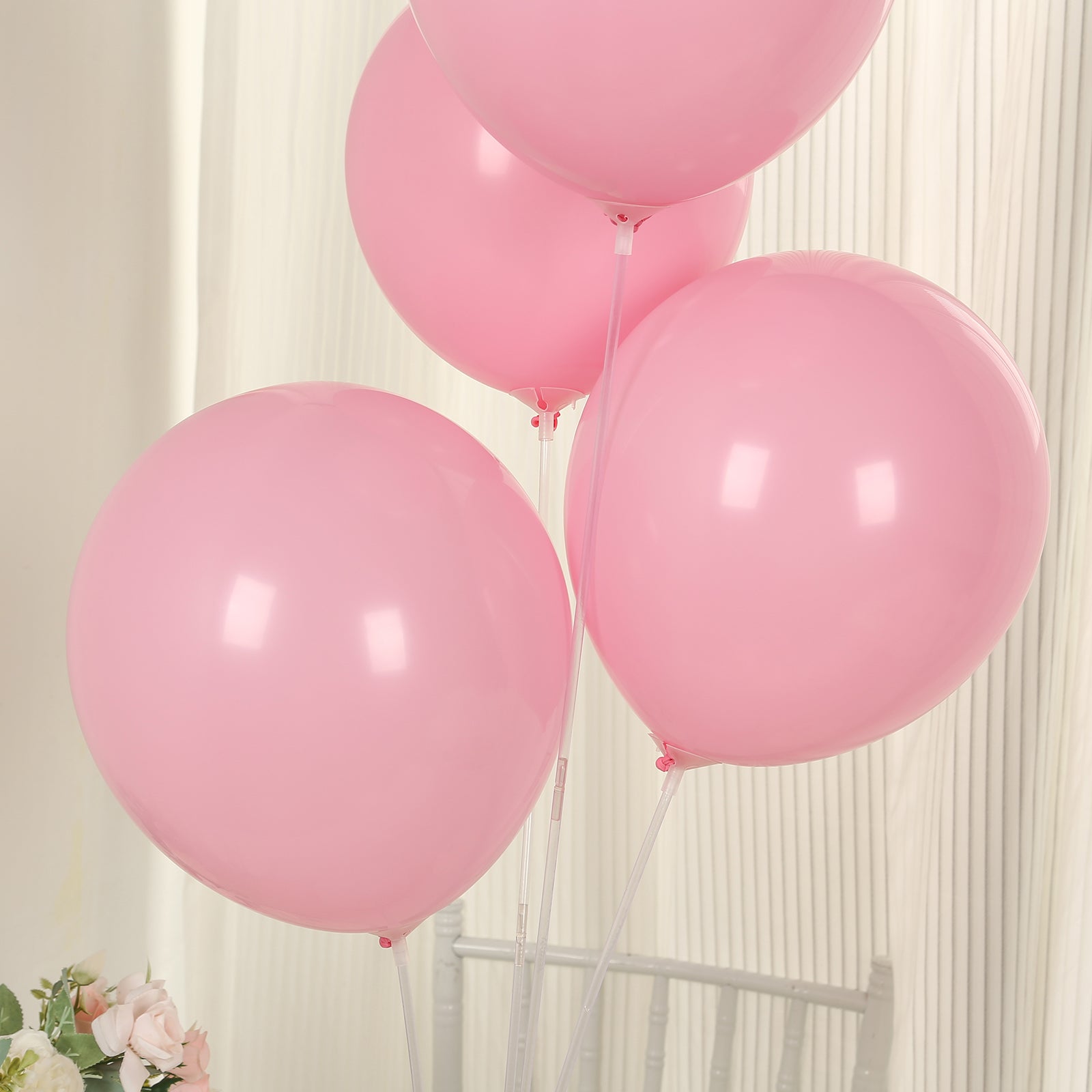 50 Pack Matte Pastel Pink Biodegradable Balloons 12, Round Eco-friendly Thick Latex Party Balloons