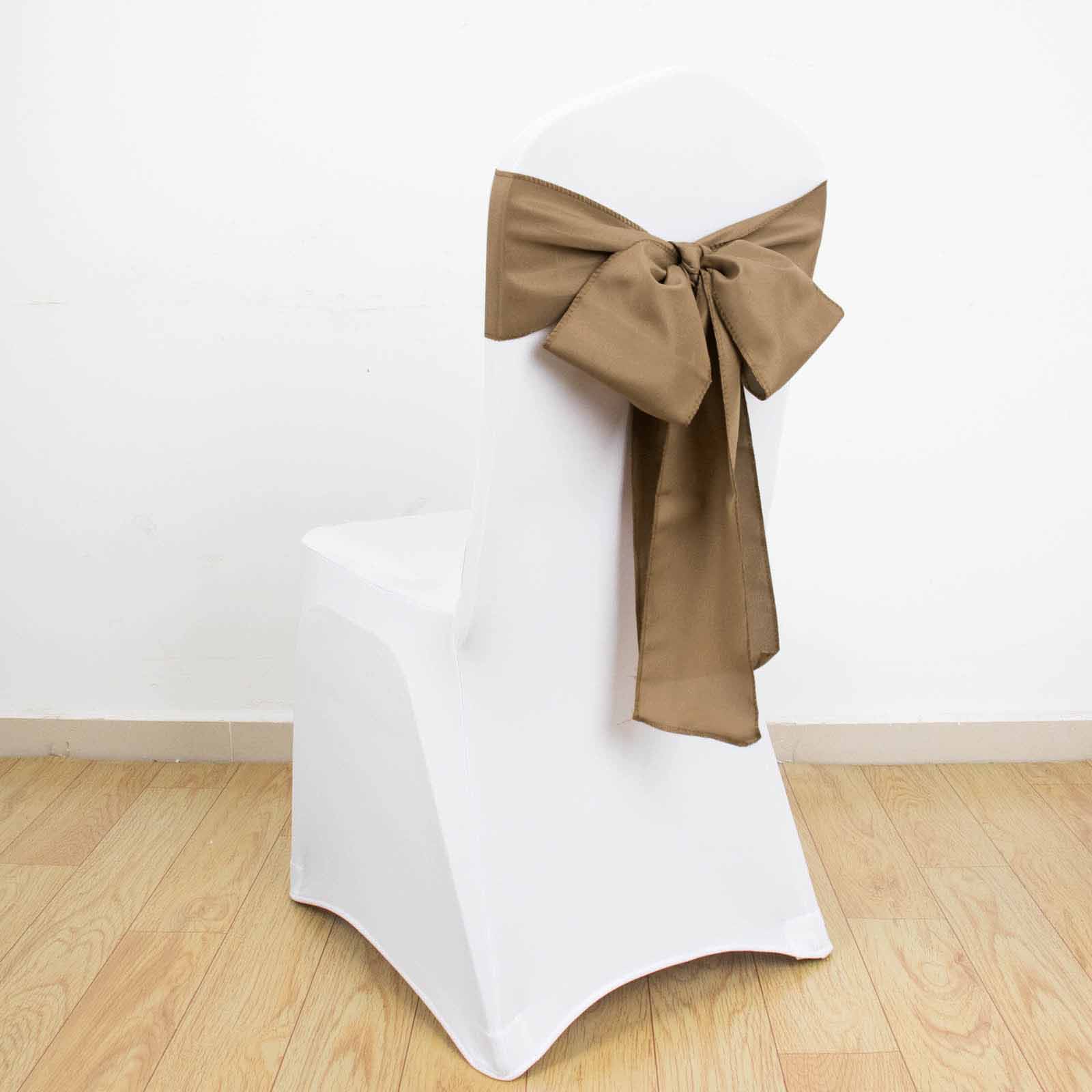 5 Pack Polyester Chair Sashes Taupe 6x108