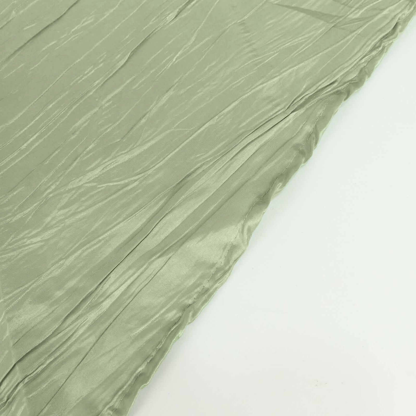 Taffeta 120 Round Tablecloth Sage Green - Seamless Accordion Crinkle Table Cover