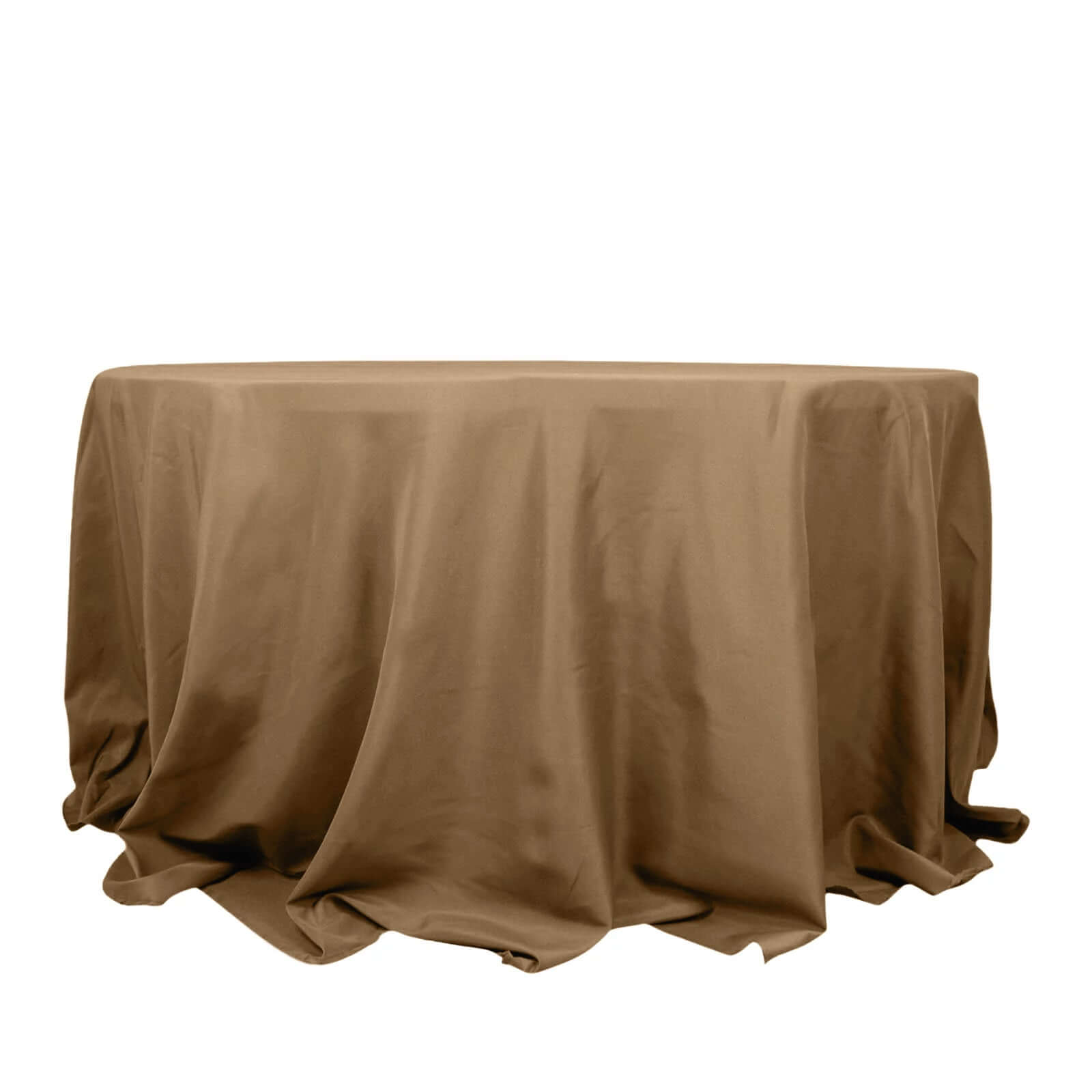 Polyester 132 Round Tablecloth Taupe - Seamless Chic Table Cover