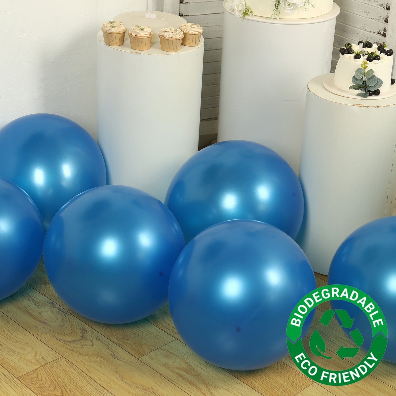 10 Pack Royal Blue Biodegradable Balloons, 18 Thickened Extra Strong Eco-friendly Latex Helium Party Balloons