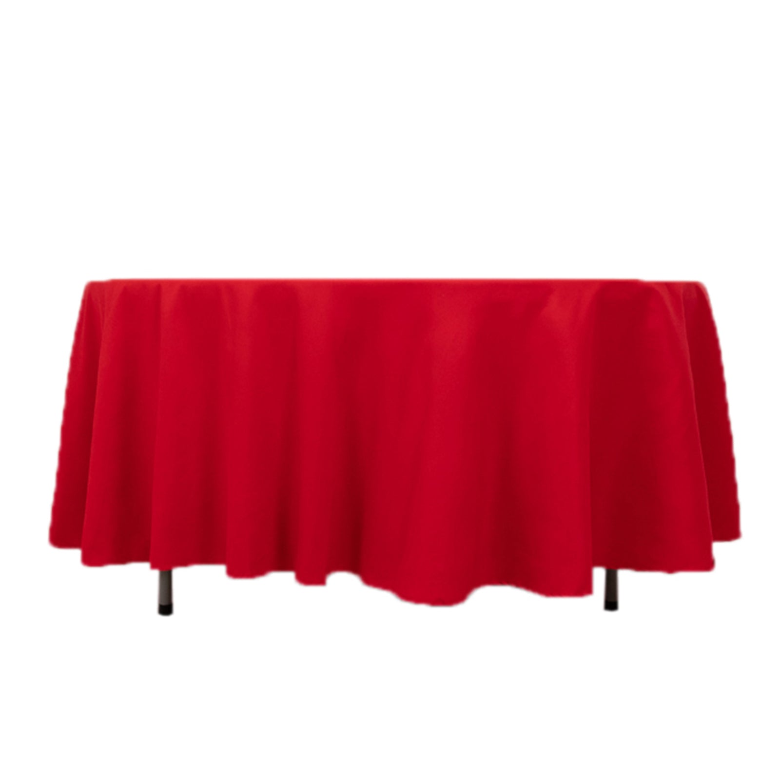 Cotton Blend 108 Round Tablecloth Red - Wrinkle-Resistant Design