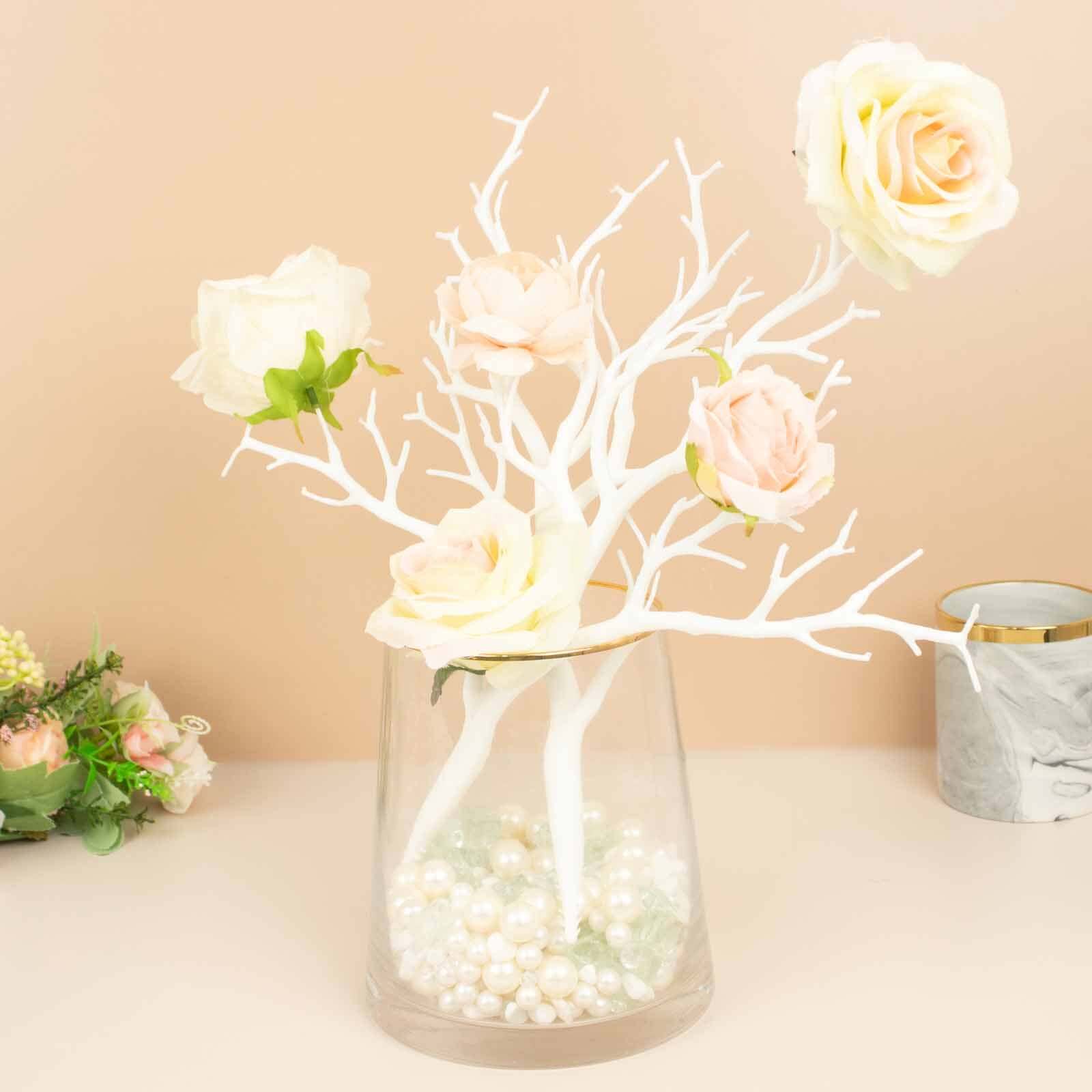 10-Pack Artificial Manzanita Tree Branch White - Flexible Faux Branches Dry Craft Plant Twigs Decor for Vase Filler Home Wedding Centerpiece Ornament 14