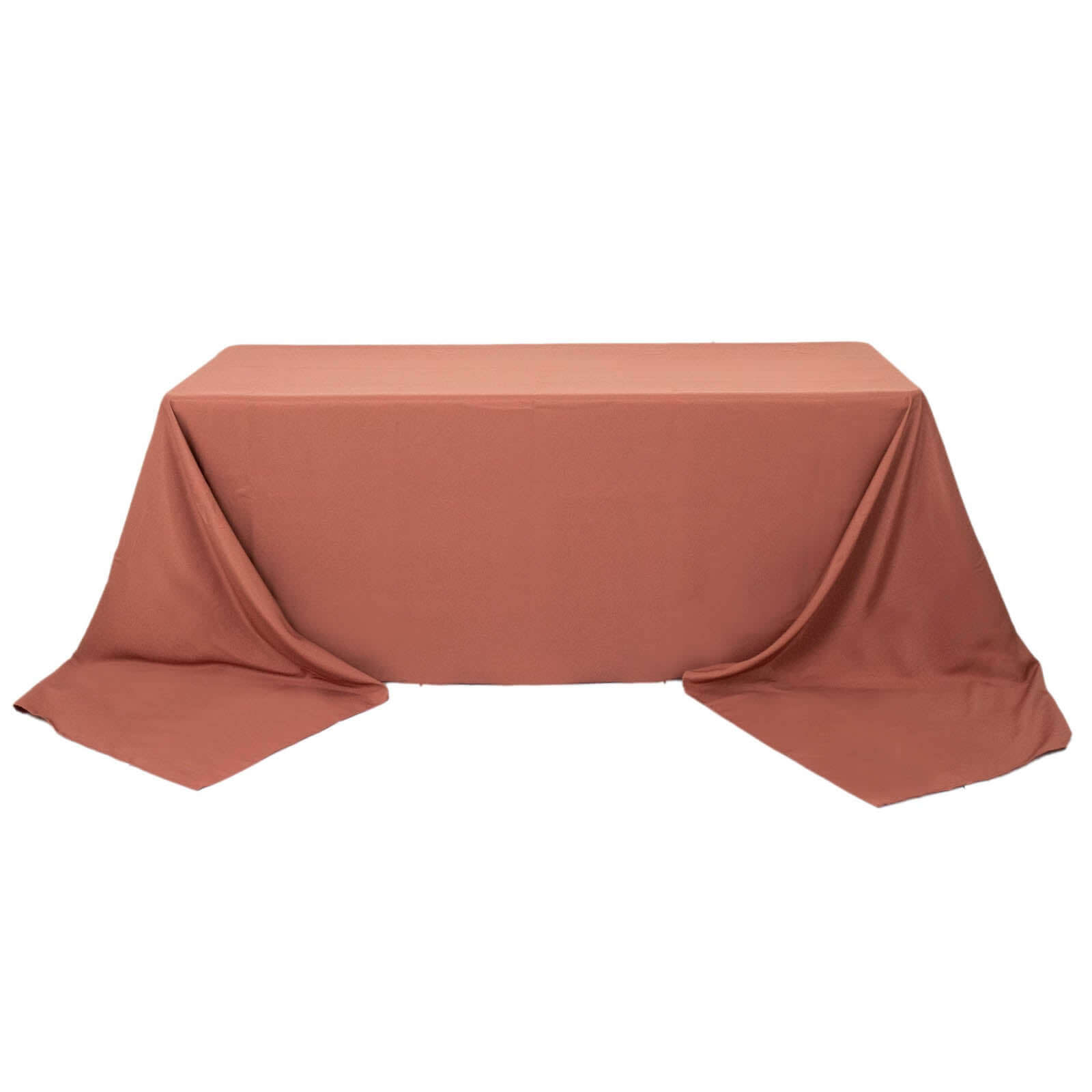Premium Polyester 90x156 Rectangle Tablecloth Terracotta (Rust) - Seamless 220GSM Stain-Resistant Table Cover