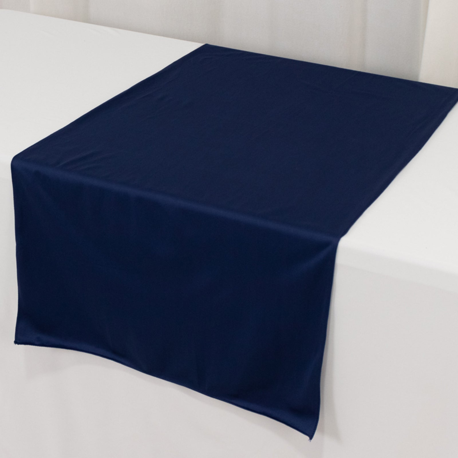 Wide Polyester 24x72 Table Runner Navy Blue - Durable Trade Show Table Linen