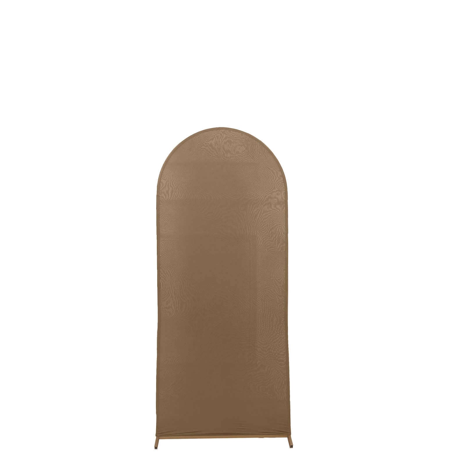 5ft Matte Taupe Spandex Fitted Chiara Backdrop Stand Cover For Round Top Wedding Arch