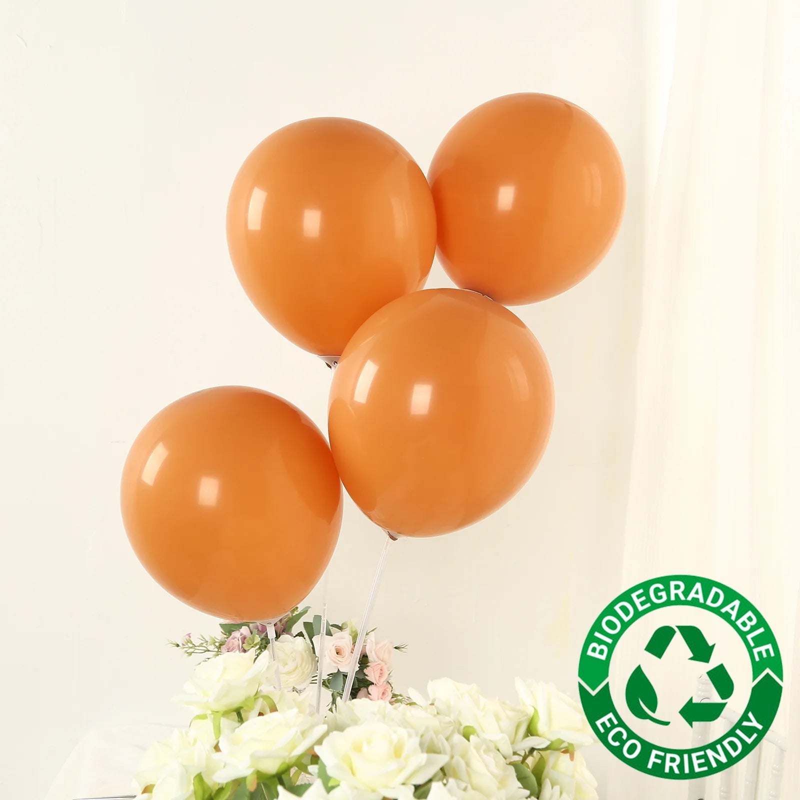 50 Pack Matte Pastel Caramel Biodegradable Balloons 12, Round Eco-friendly Thick Latex Party Balloons