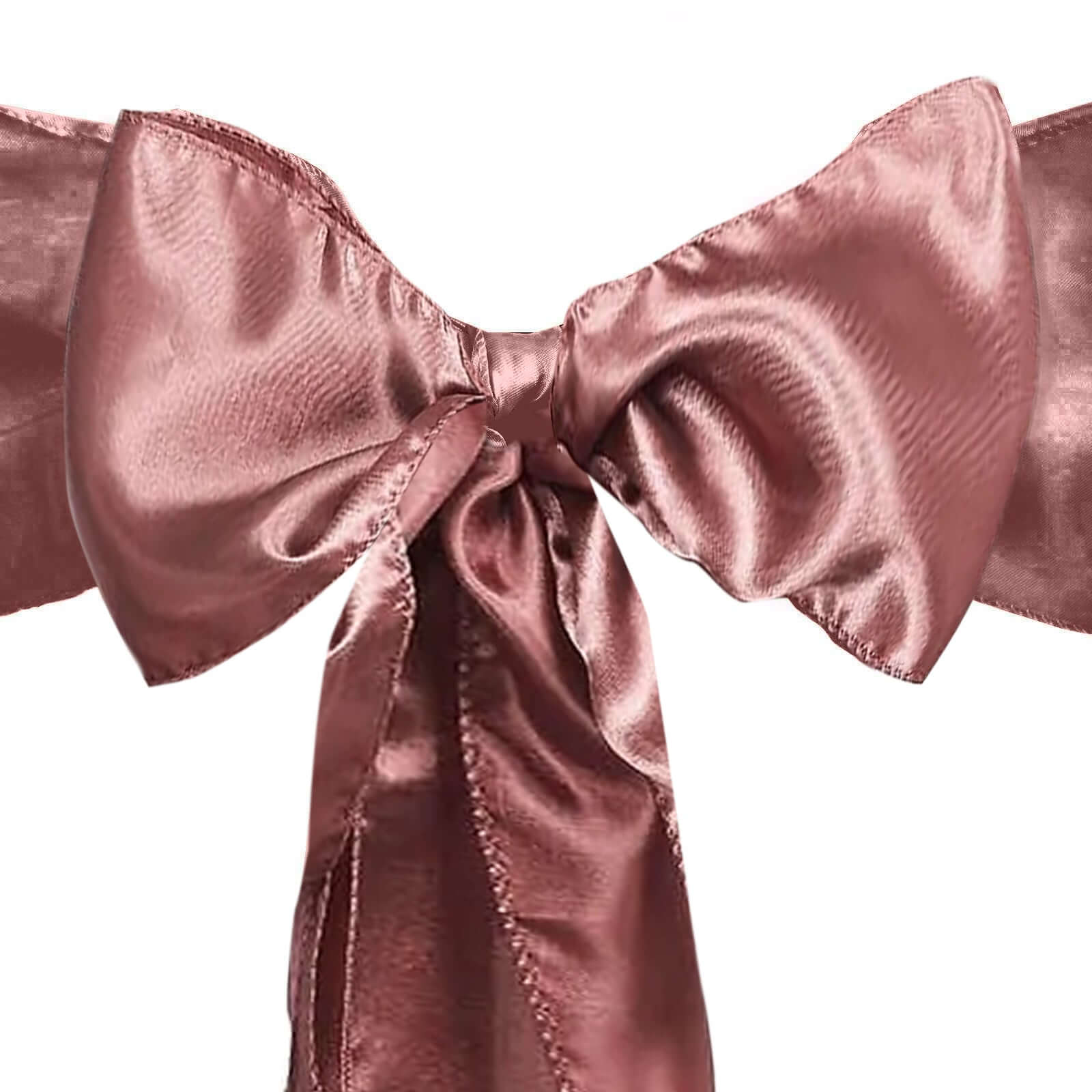 5 Pack Satin Chair Sashes Cinnamon Rose - Durable Chair Bows with Shiny Finish 6x106