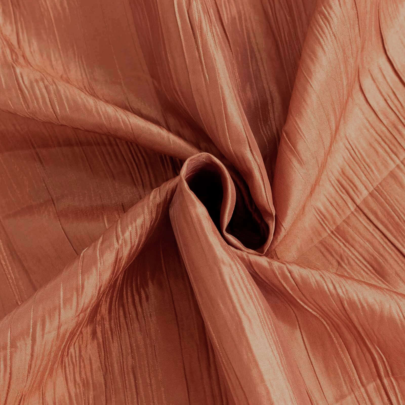 Taffeta 60x102 Rectangle Tablecloth Terracotta (Rust) - Accordion Crinkle Table Cover