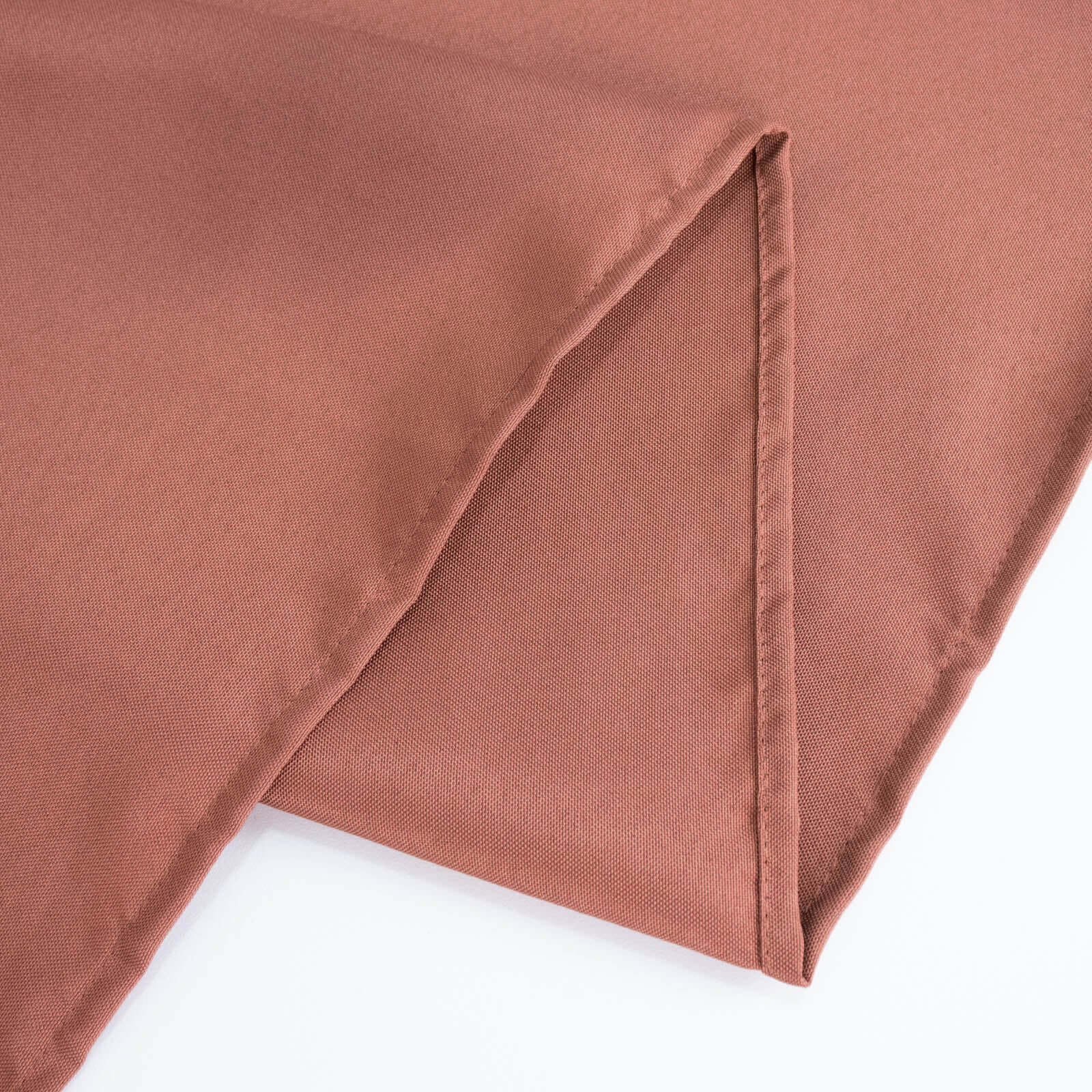 Premium Polyester 90 Round Tablecloth Terracotta (Rust) - Stain and Wrinkle-Resistant Design with 220GSM Thickness Table Cover