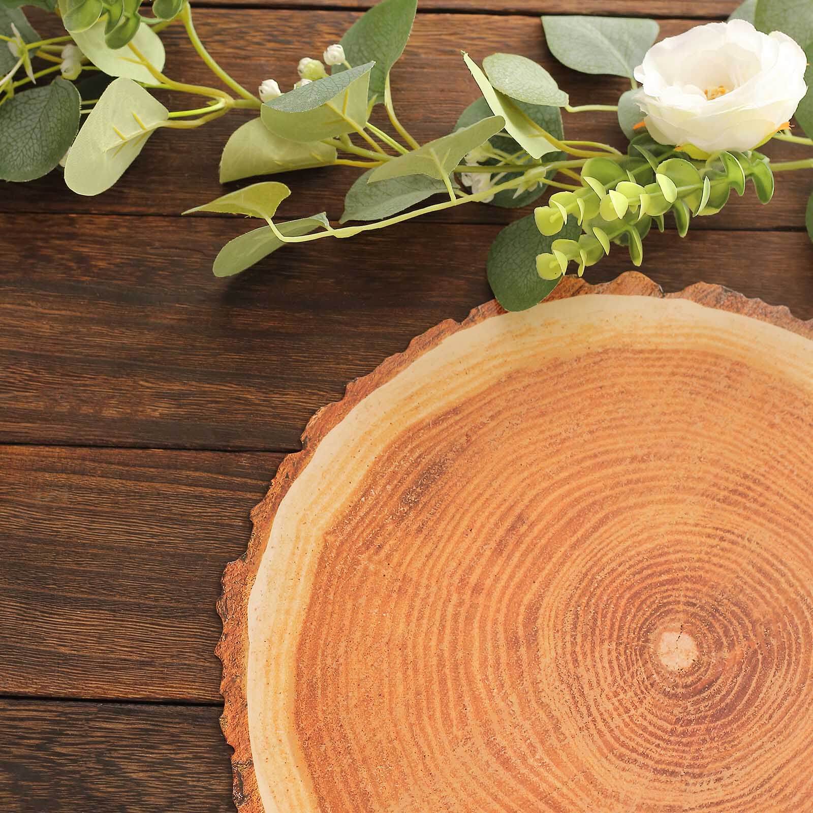 6-Pack Disposable Table Placemats in Natural Wood Slice Print - 700GSM Cardboard Placemats for Boho Farmhouse Decor 13