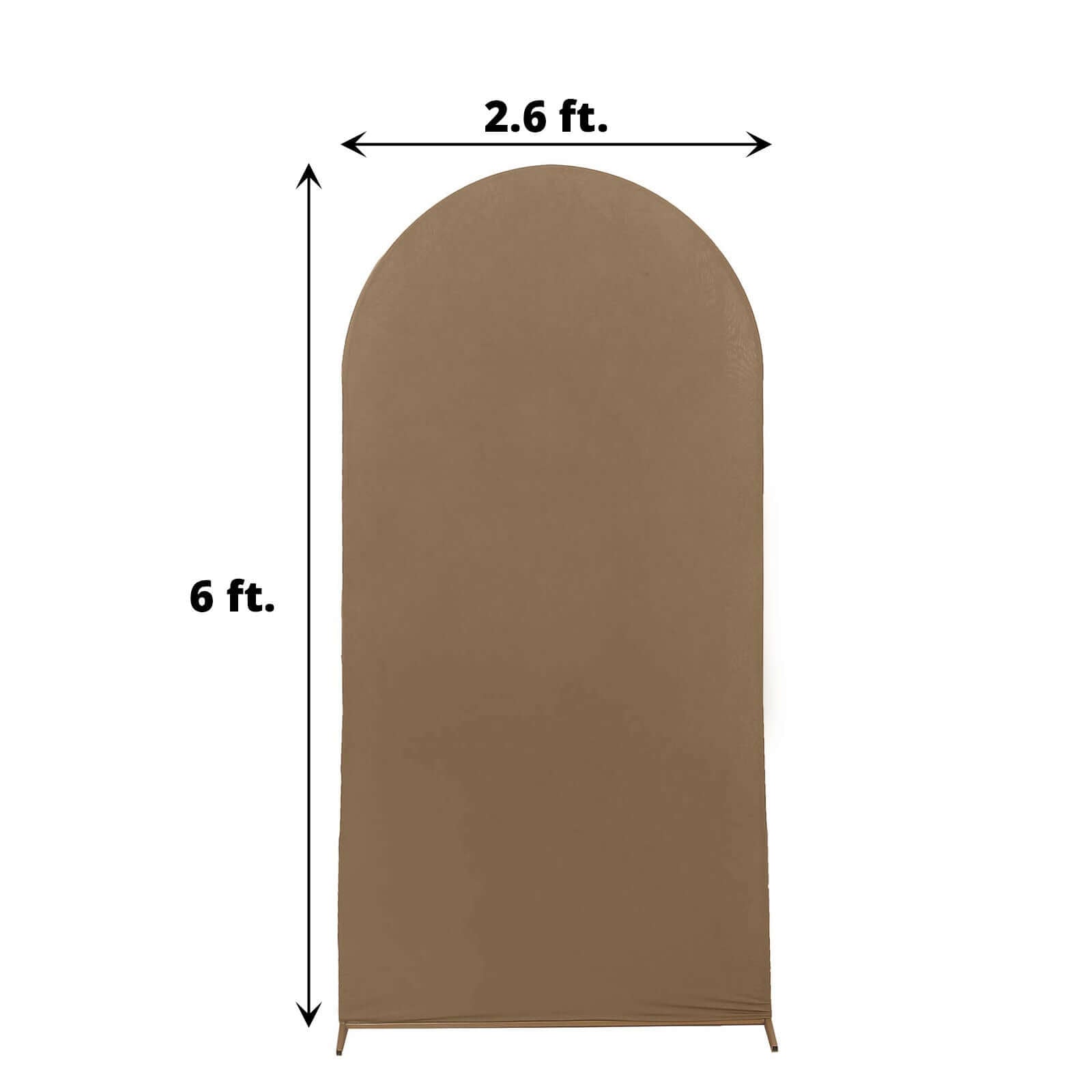 6ft Matte Taupe Spandex Fitted Chiara Backdrop Stand Cover For Round Top Wedding Arch