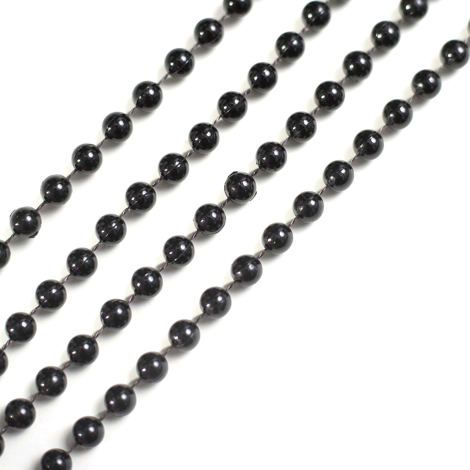 Faux Pearl Beaded 16 Chair Back Garland Sash Black Gatsby-Inspired Style - Pre-Tied Chic Wedding Decor for Chiavari Chairs