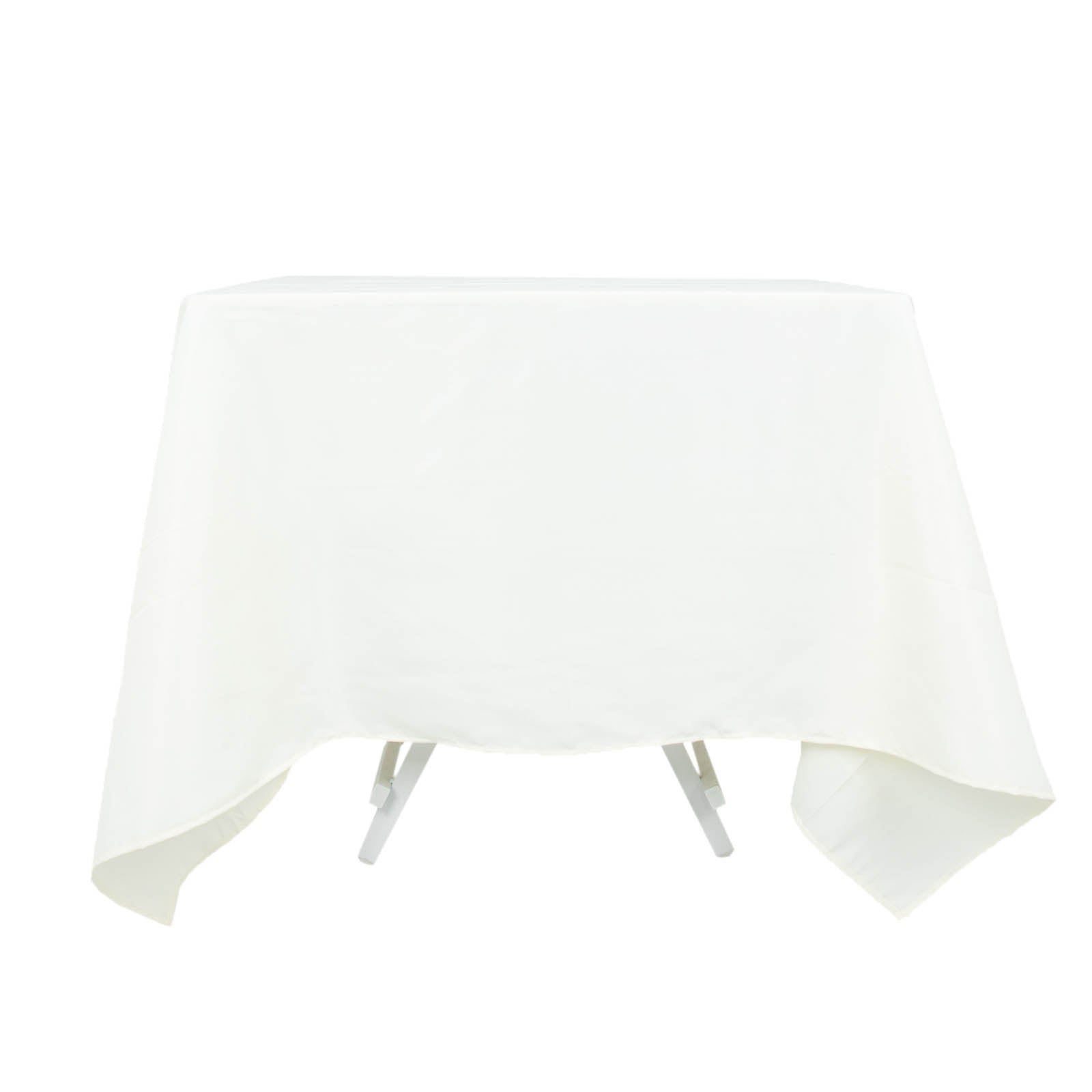 Premium Polyester Square Tablecloth 70x70 Ivory 220GSM Wrinkle-Resistant Table Cover