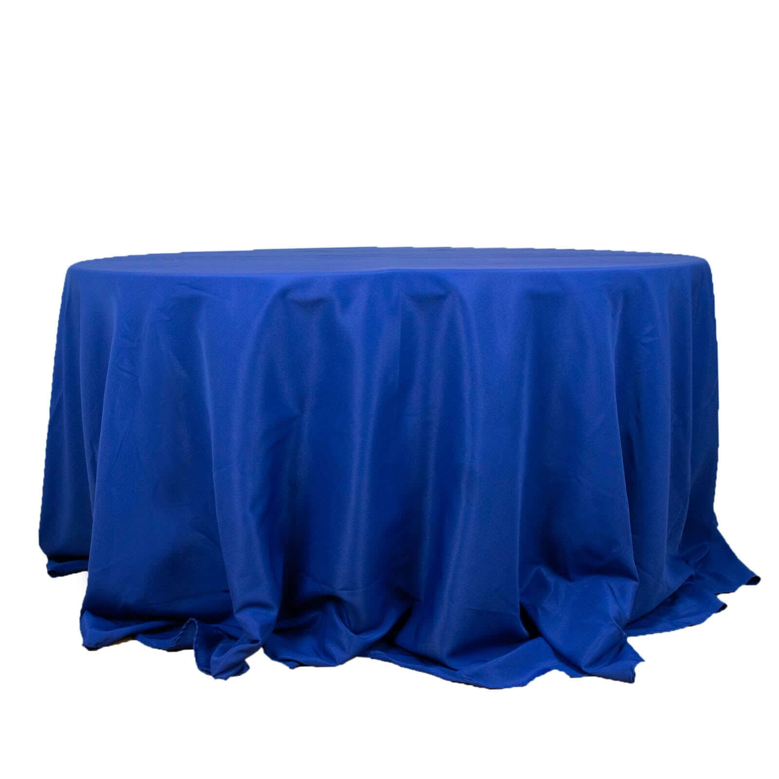 Premium Polyester 132 Round Tablecloth Royal Blue - Seamless 220GSM Wrinkle-Resistant Table Cover