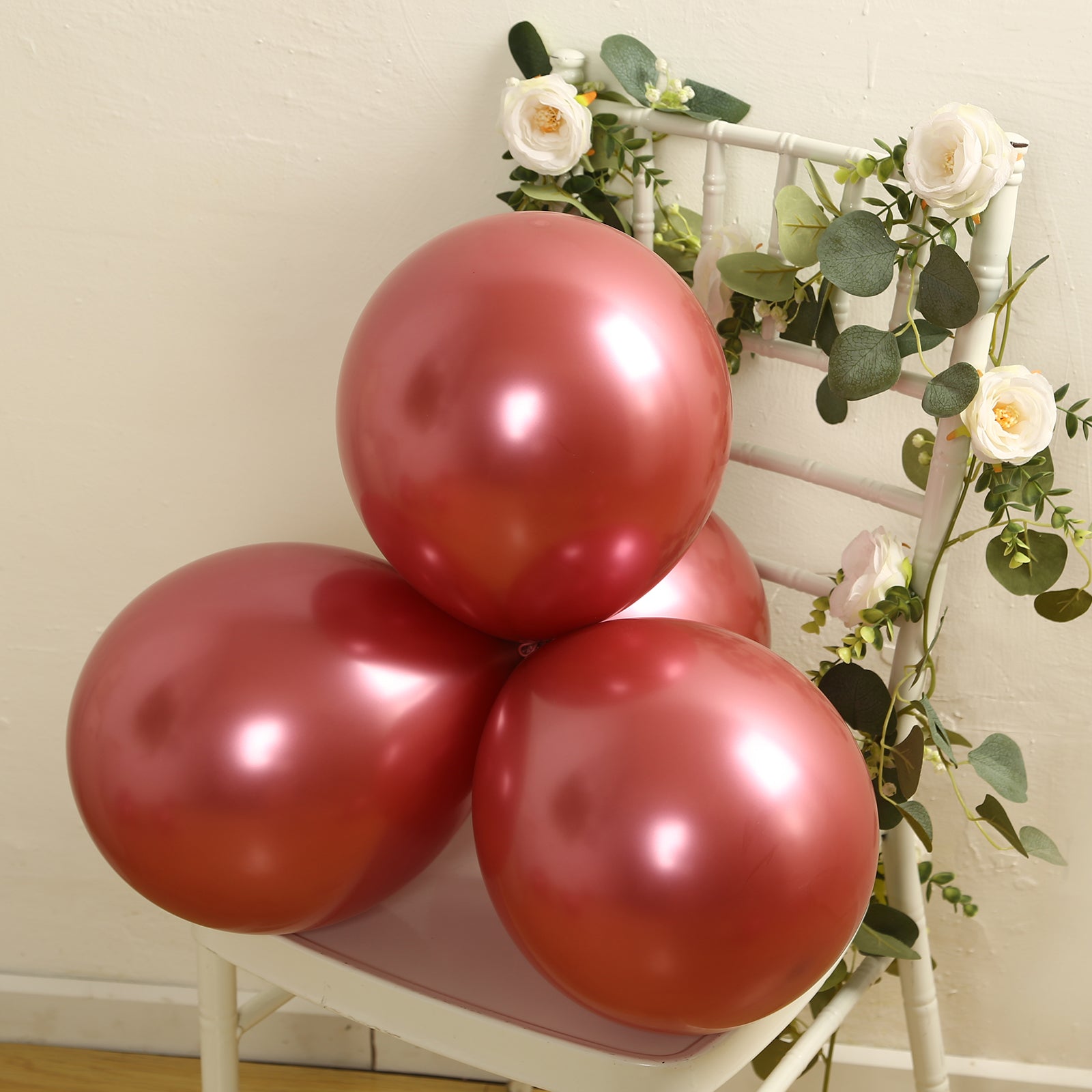 50 Pack Chrome Pink Biodegradable Latex Balloons 12, Thick Eco Friendly Metallic Party Balloons