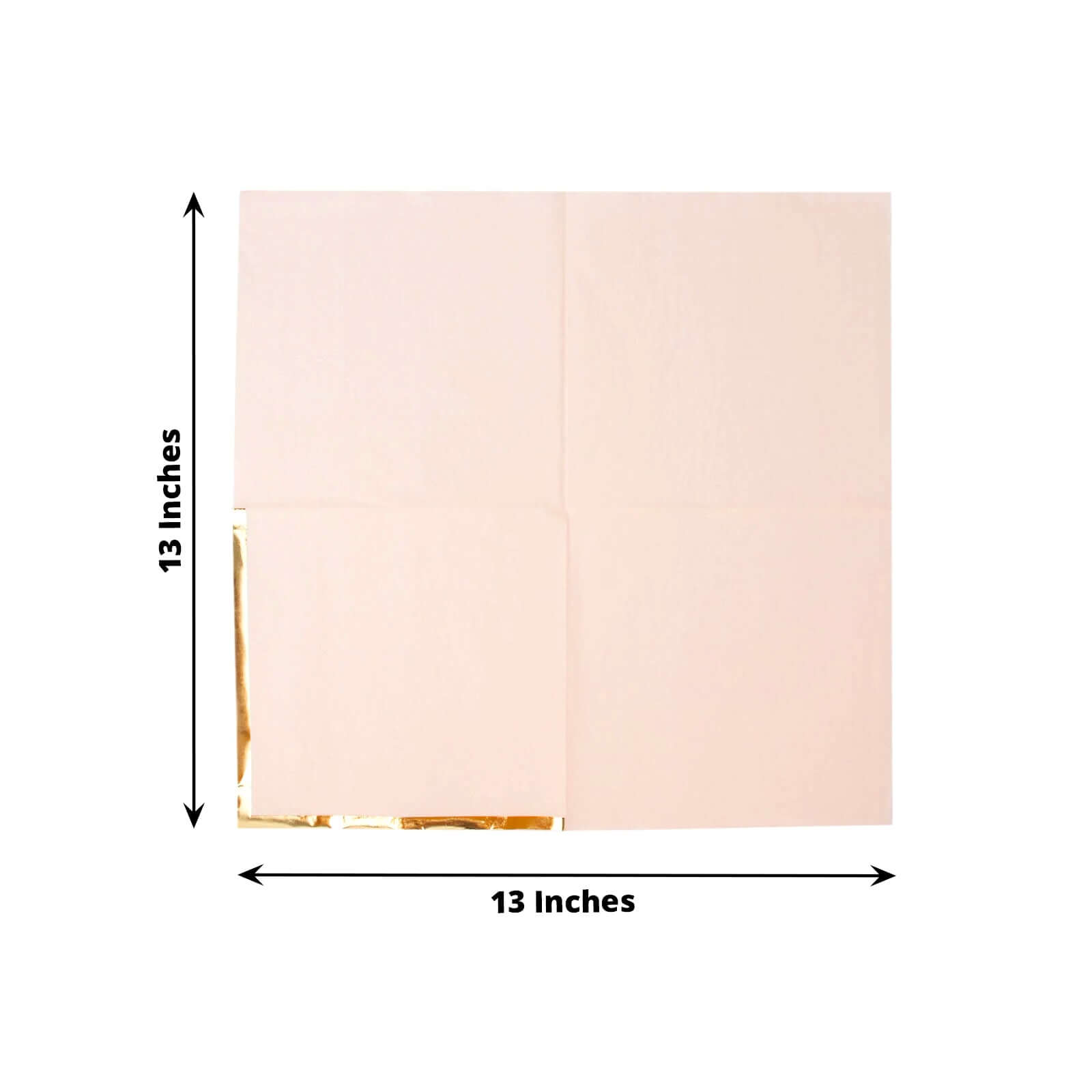 50-Pack Paper Beverage Napkins with Gold Foil Edge Blush - Disposable 2 Ply Cocktail Napkins for Events 6.5x6.5