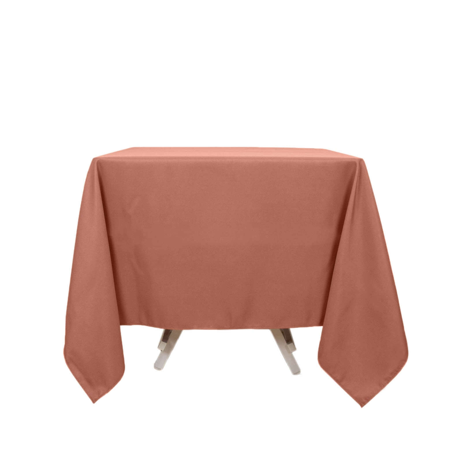 Premium Polyester Square Tablecloth 70x70 Terracotta (Rust) 220GSM Wrinkle-Resistant Table Cover