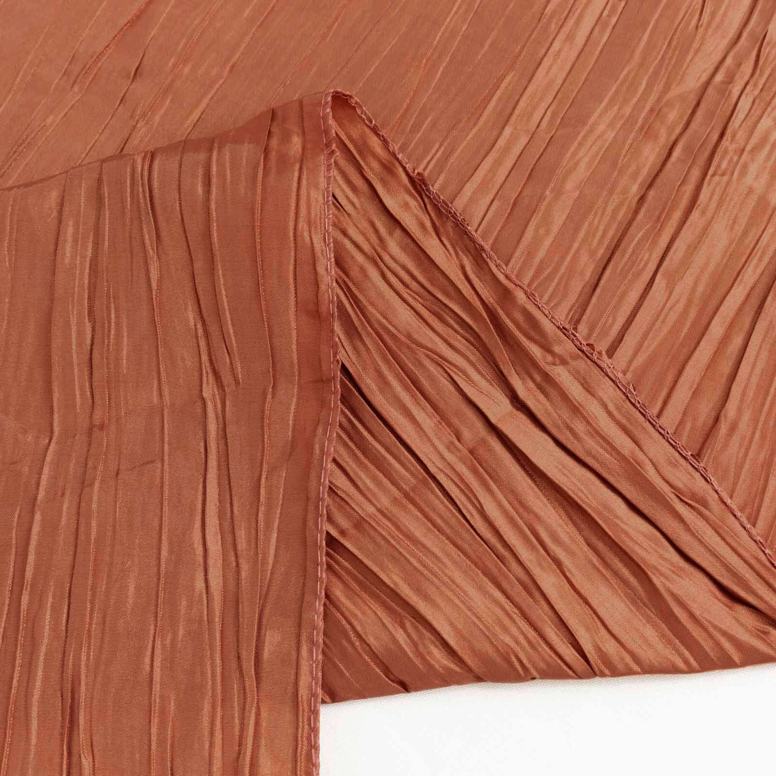 Taffeta 60x102 Rectangle Tablecloth Terracotta (Rust) - Accordion Crinkle Table Cover