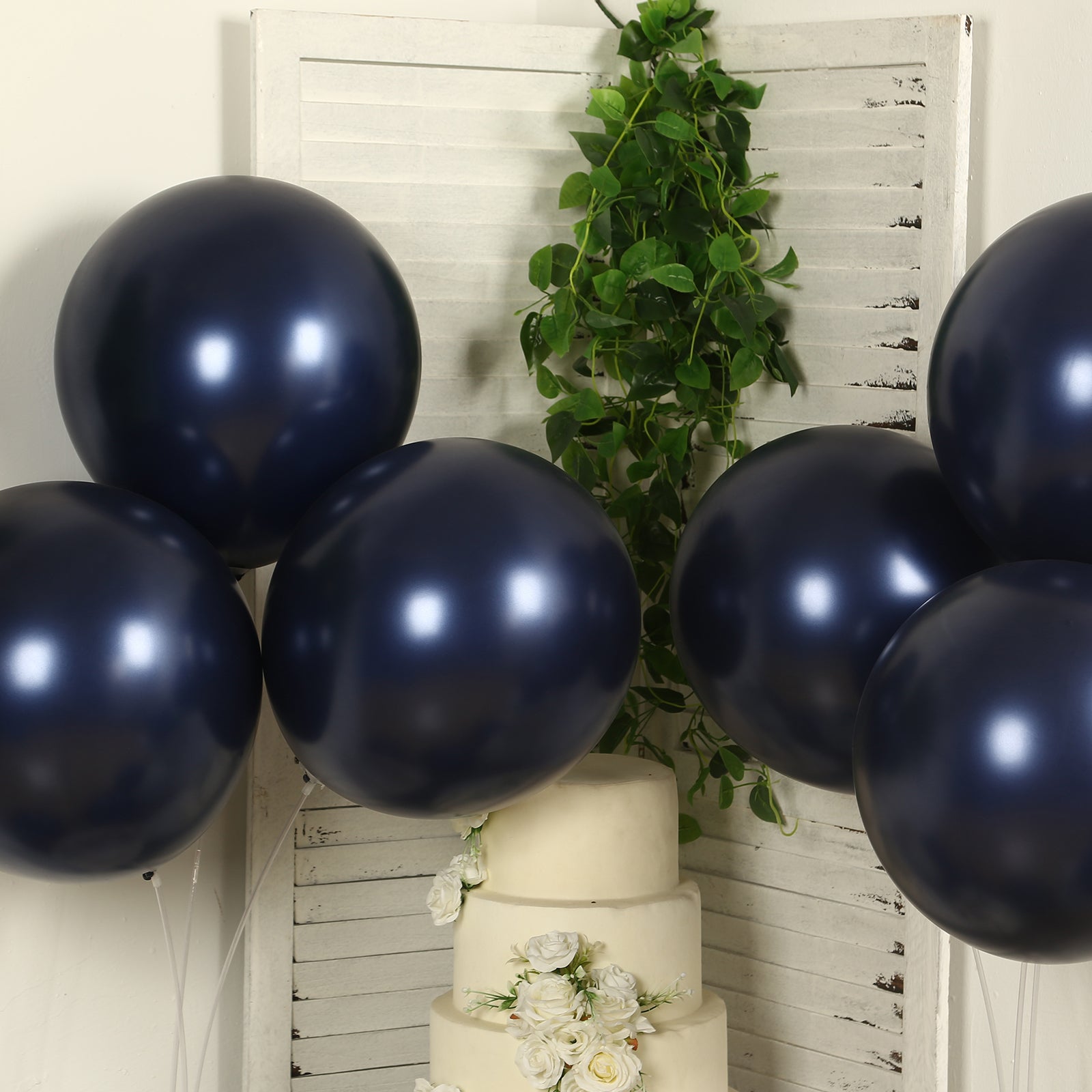 10 Pack Navy Blue Biodegradable Balloons, 18 Thickened Extra Strong Eco-friendly Latex Helium Party Balloons