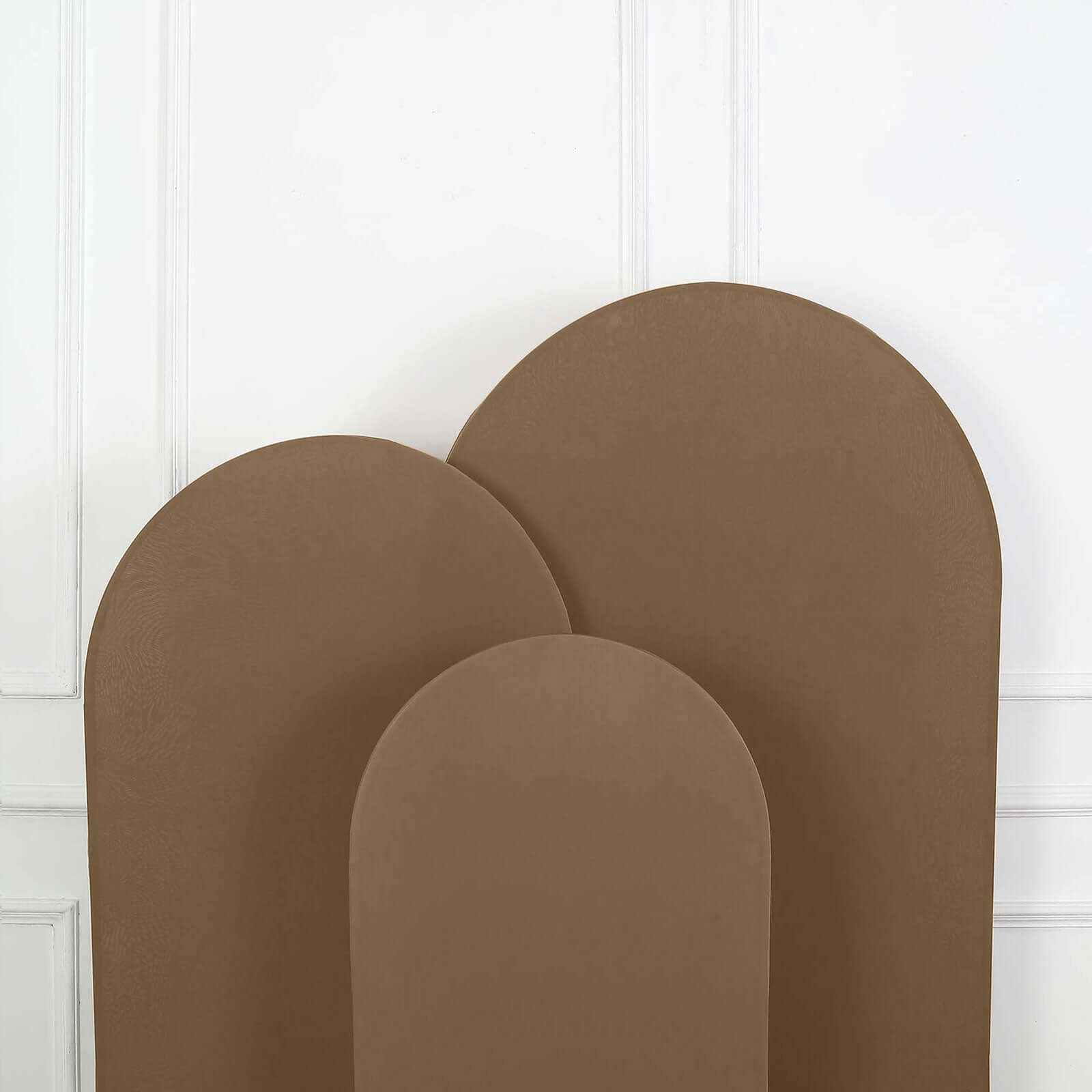 5ft Matte Taupe Spandex Fitted Chiara Backdrop Stand Cover For Round Top Wedding Arch