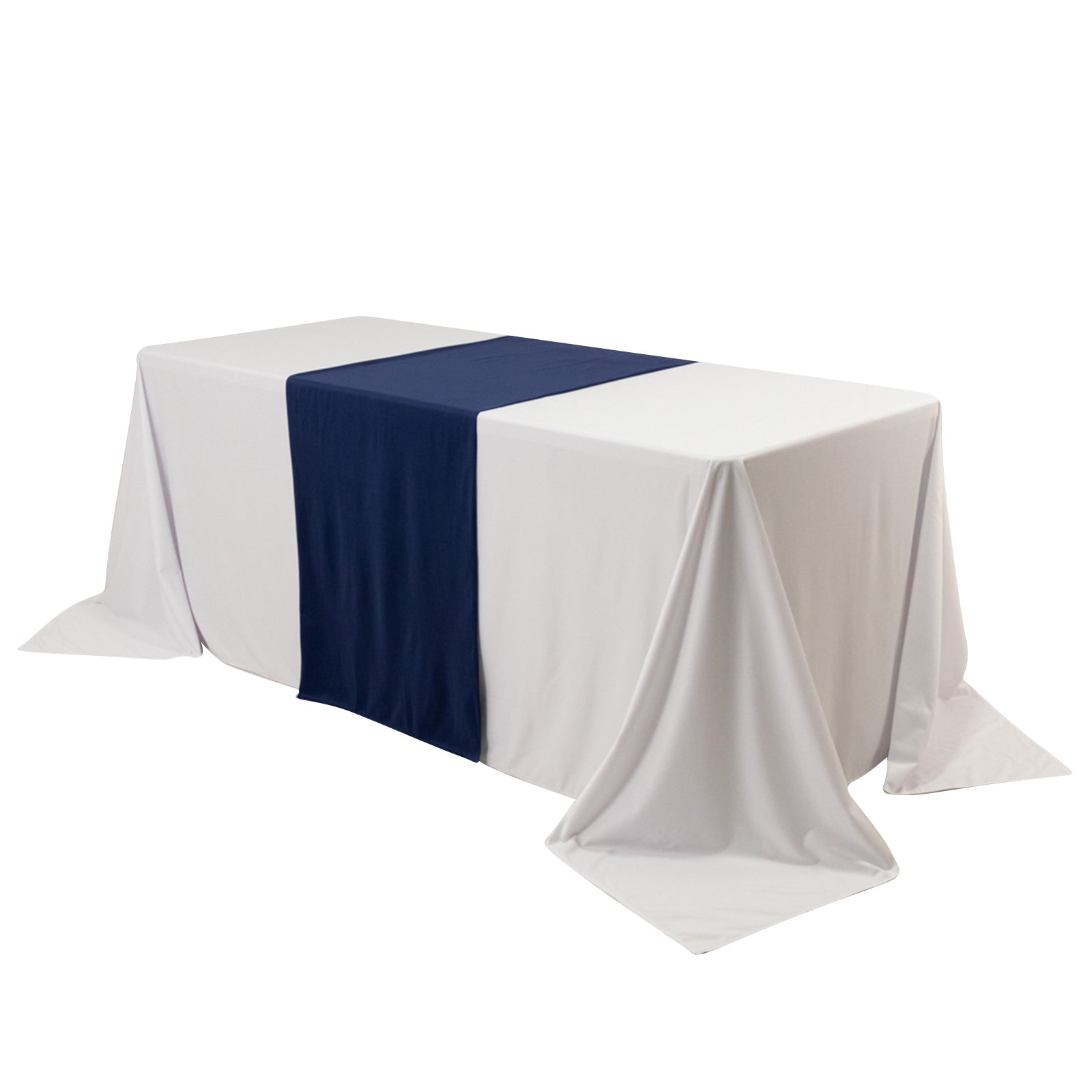 Wide Polyester 24x72 Table Runner Navy Blue - Durable Trade Show Table Linen