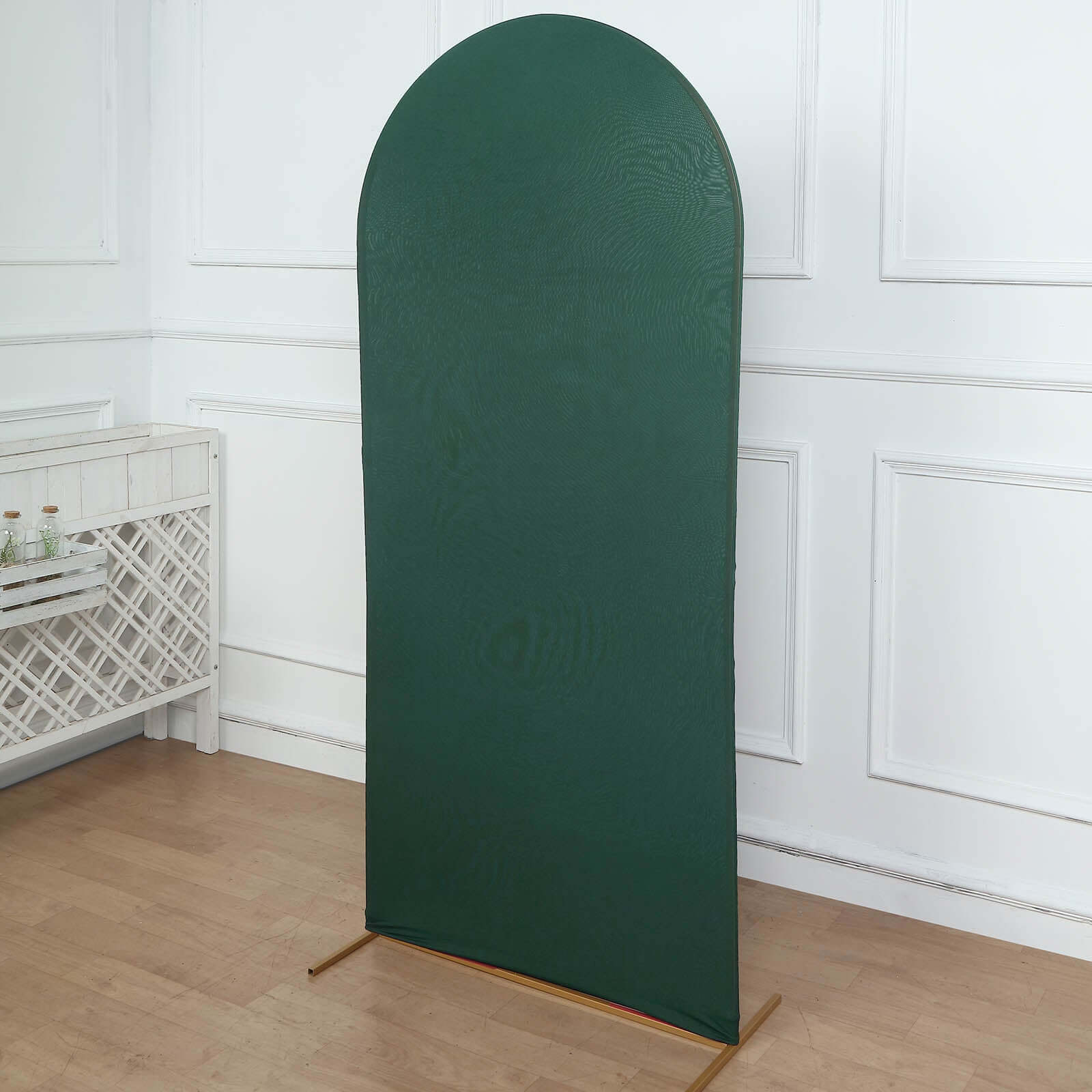 6ft Matte Hunter Emerald Green Spandex Fitted Chiara Backdrop Stand Cover For Round Top Wedding Arch