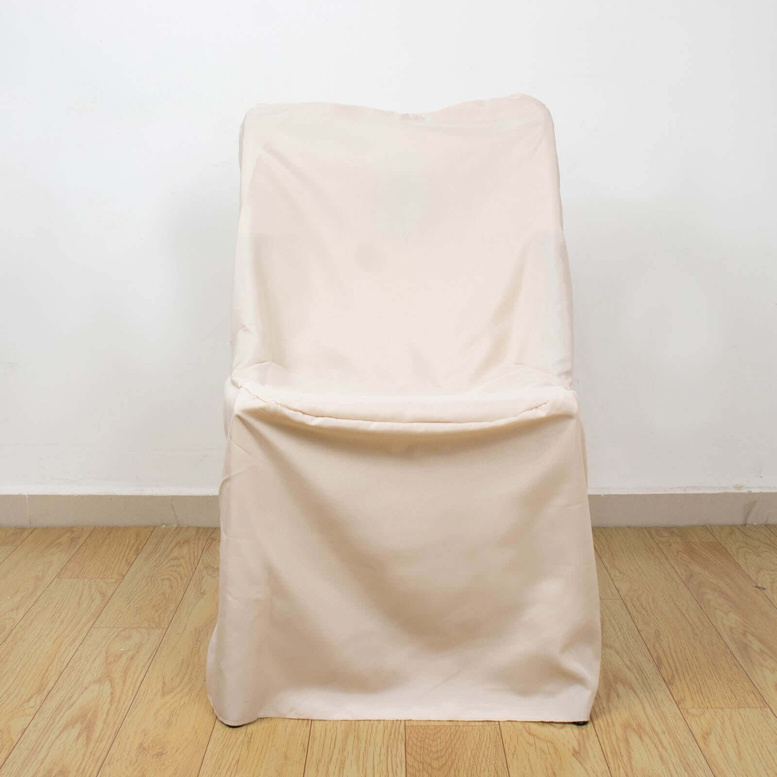 Polyester Chair Cover for Folding Lifetime Chairs Beige - Reusable Durable Slip-On Cover