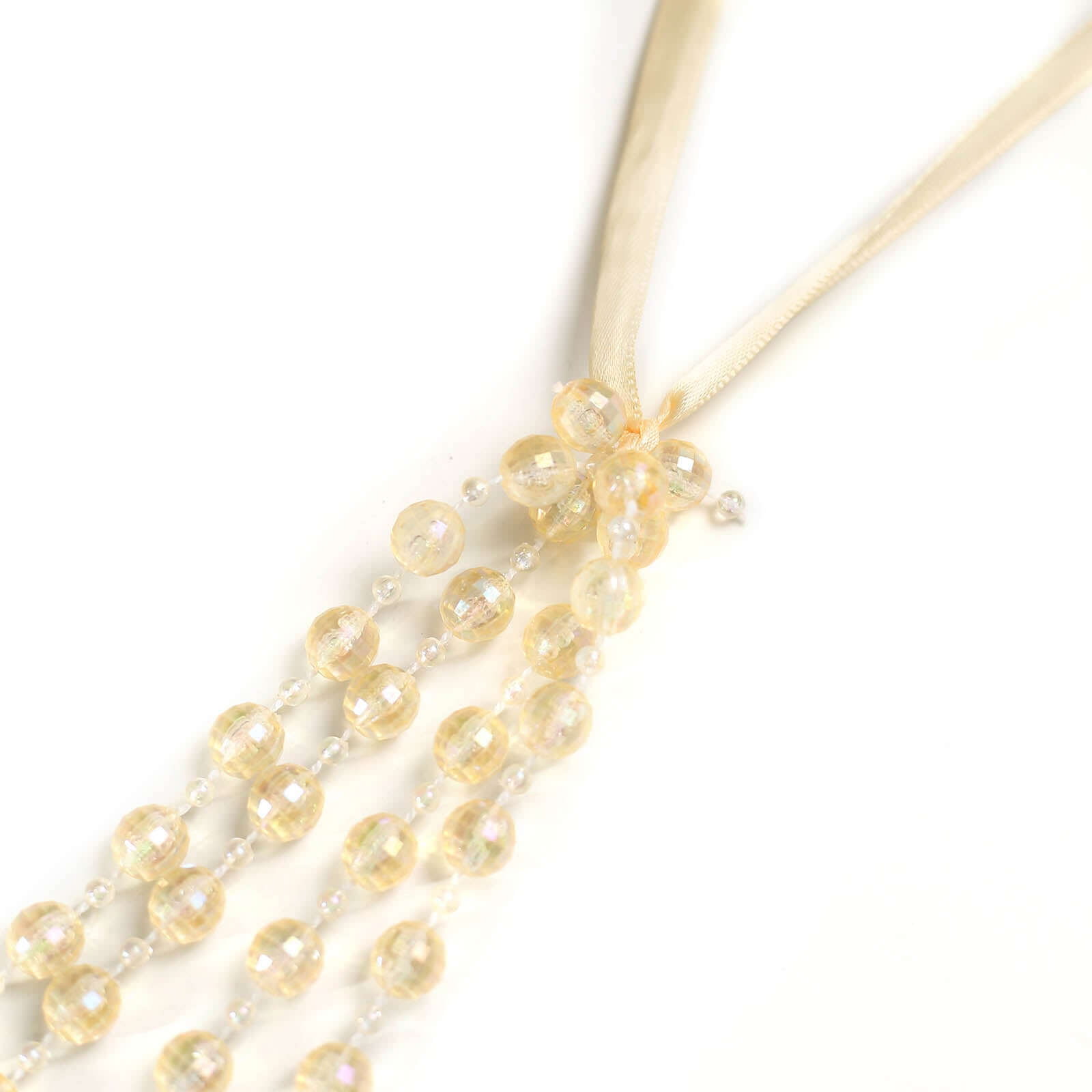 Faux Pearl Beaded 16 Chair Back Garland Sash Amber Gatsby-Inspired Style - Pre-Tied Chic Wedding Decor for Chiavari Chairs