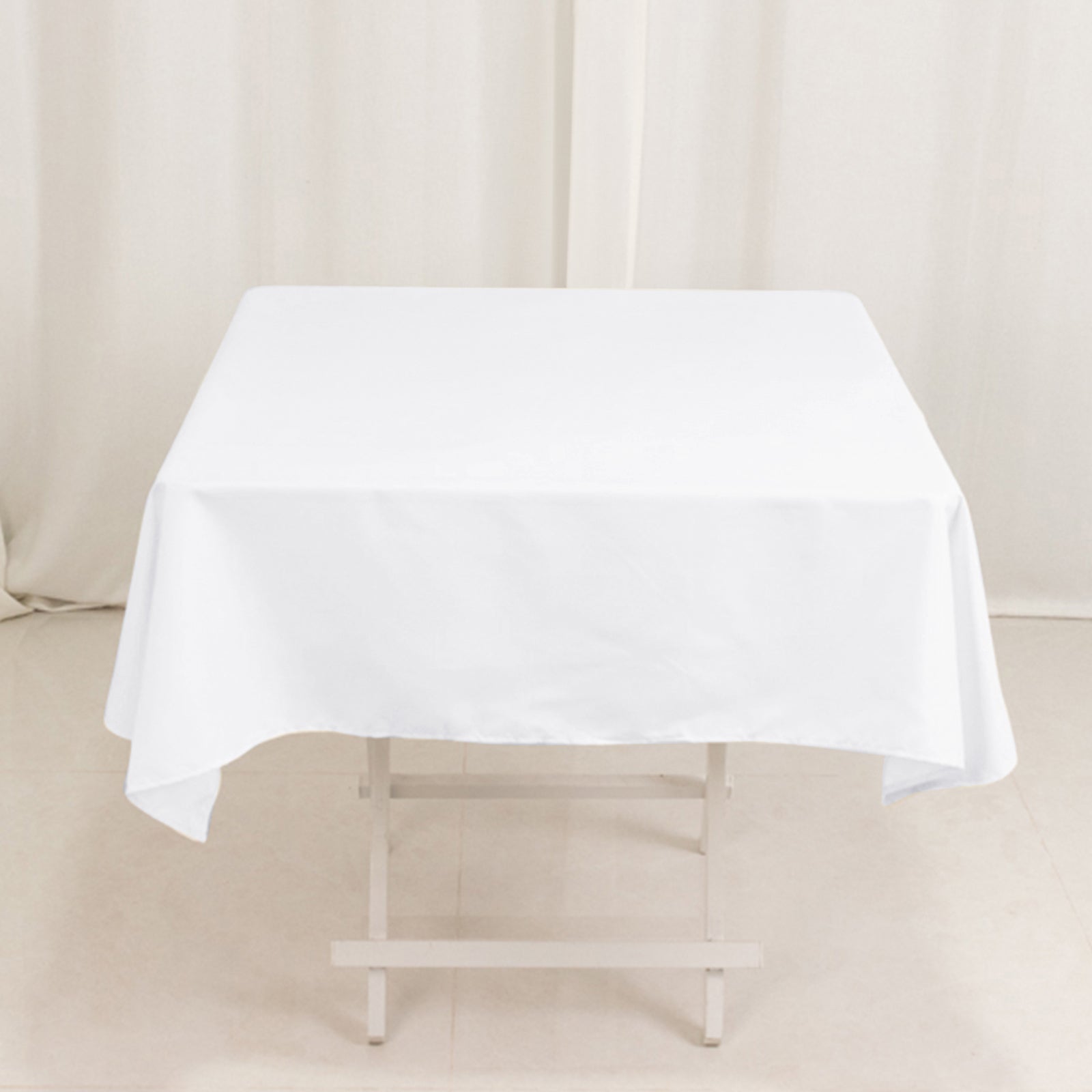 Cotton Blend 54x54 Square Tablecloth White - Wrinkle-Resistant Table Cover