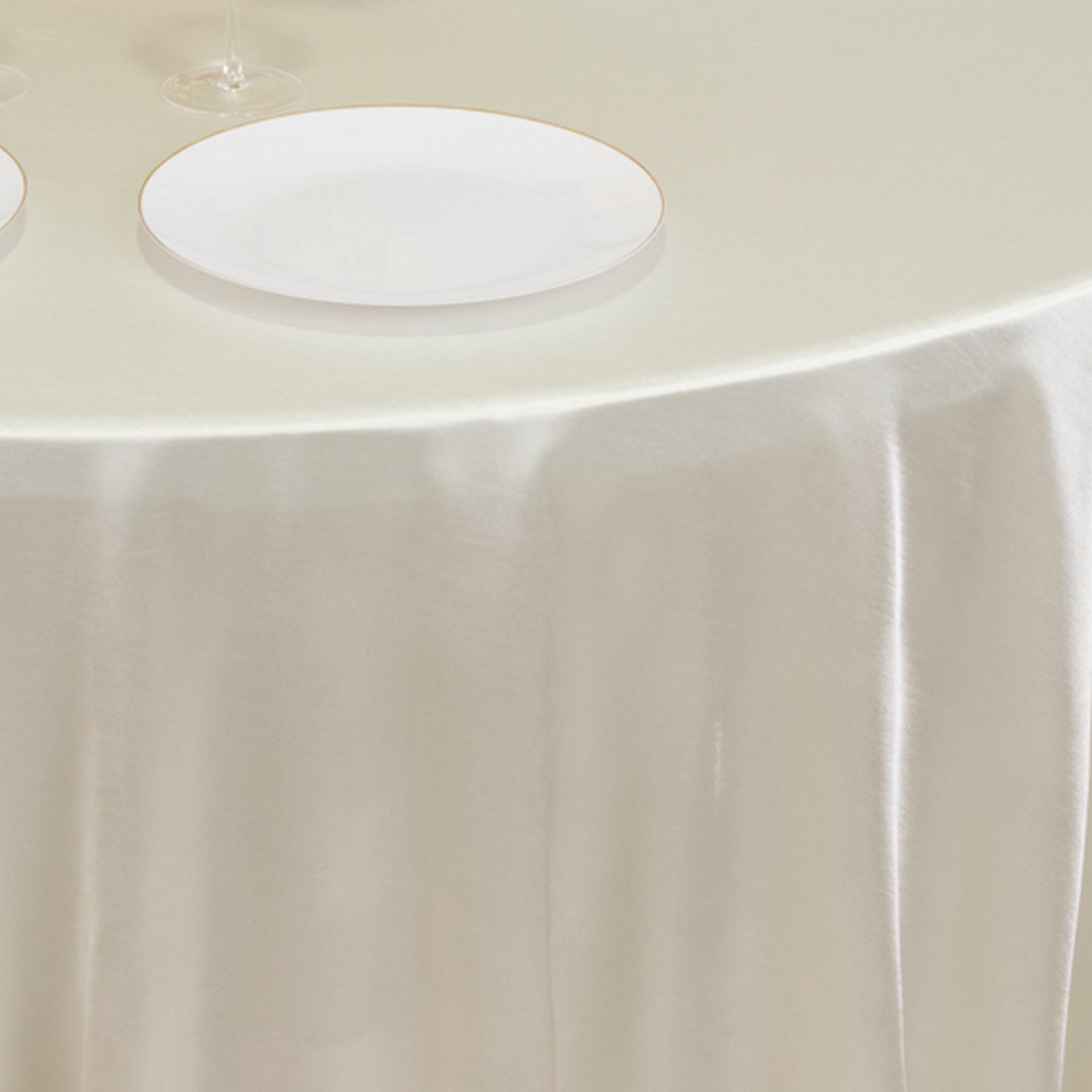 Premium Scuba Round 120 Tablecloth Shimmering Pearl - Wrinkle Free, Stain Resistant & Seamless Table Cover