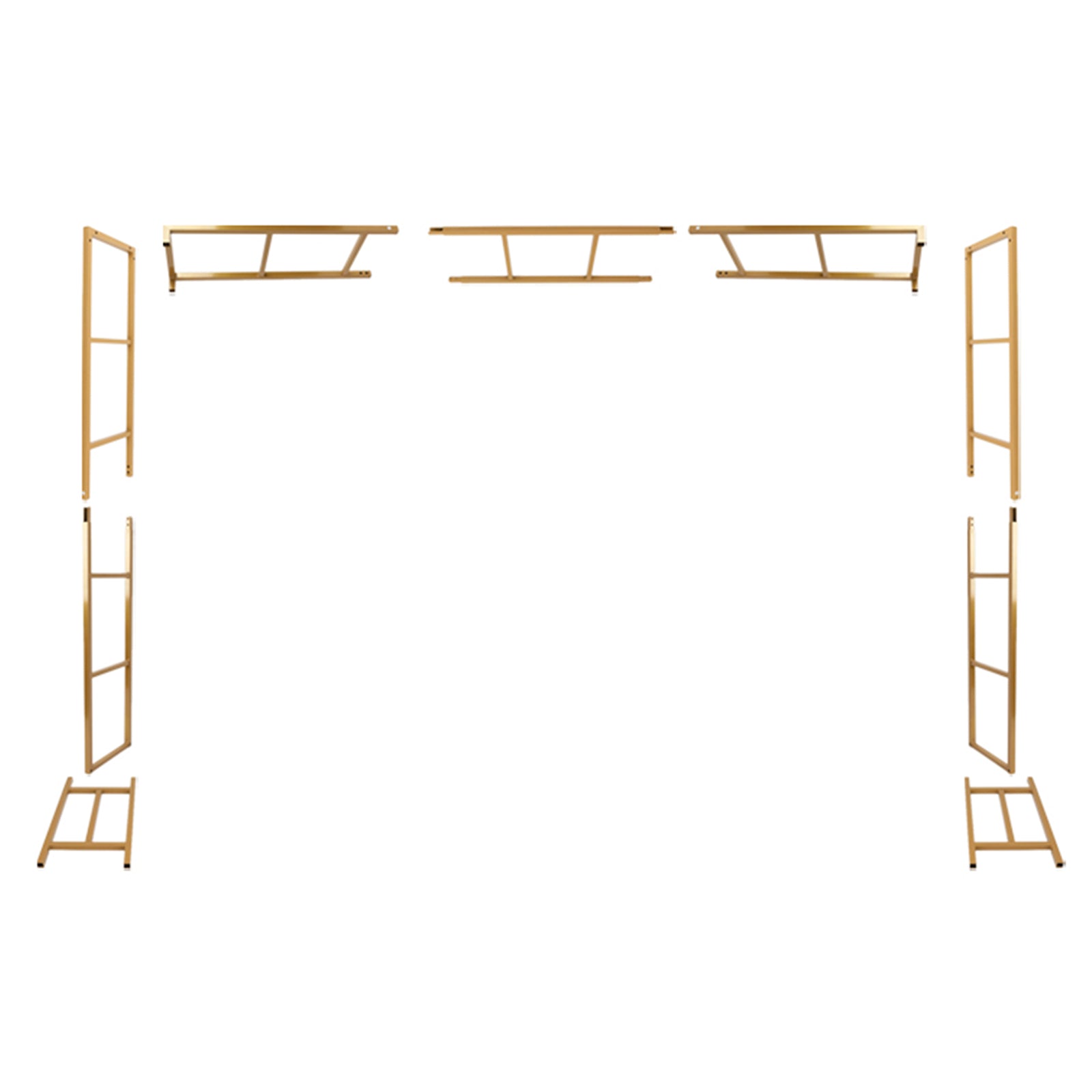 6ftx8ft Gold Rectangular Arbor - Freestanding 6' High Over the Table Stand, Backdrop Stand with Double Frame for Floral Balloon Décor