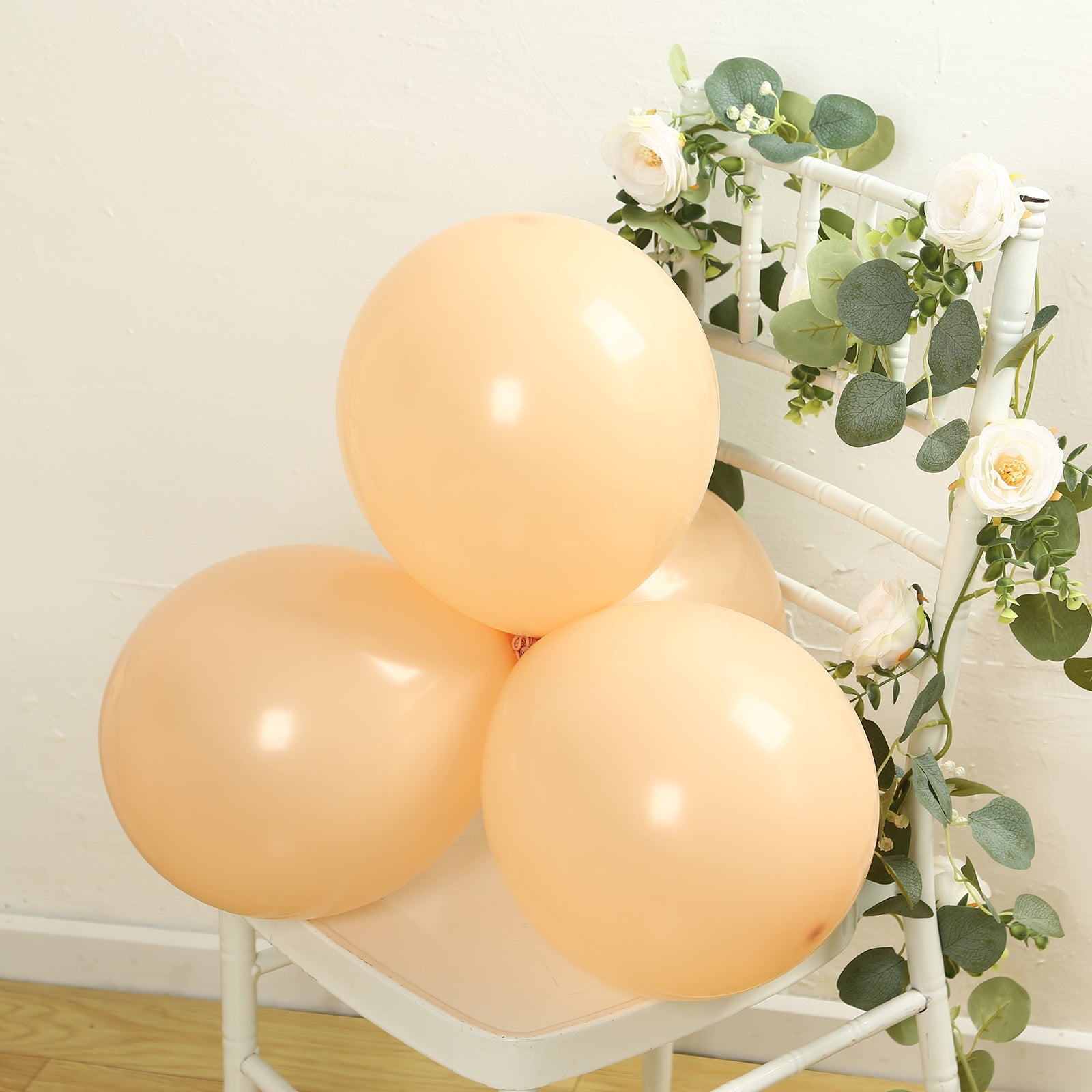 50 Pack Matte Pastel Peach Biodegradable Balloons 12, Round Eco-friendly Thick Latex Party Balloons