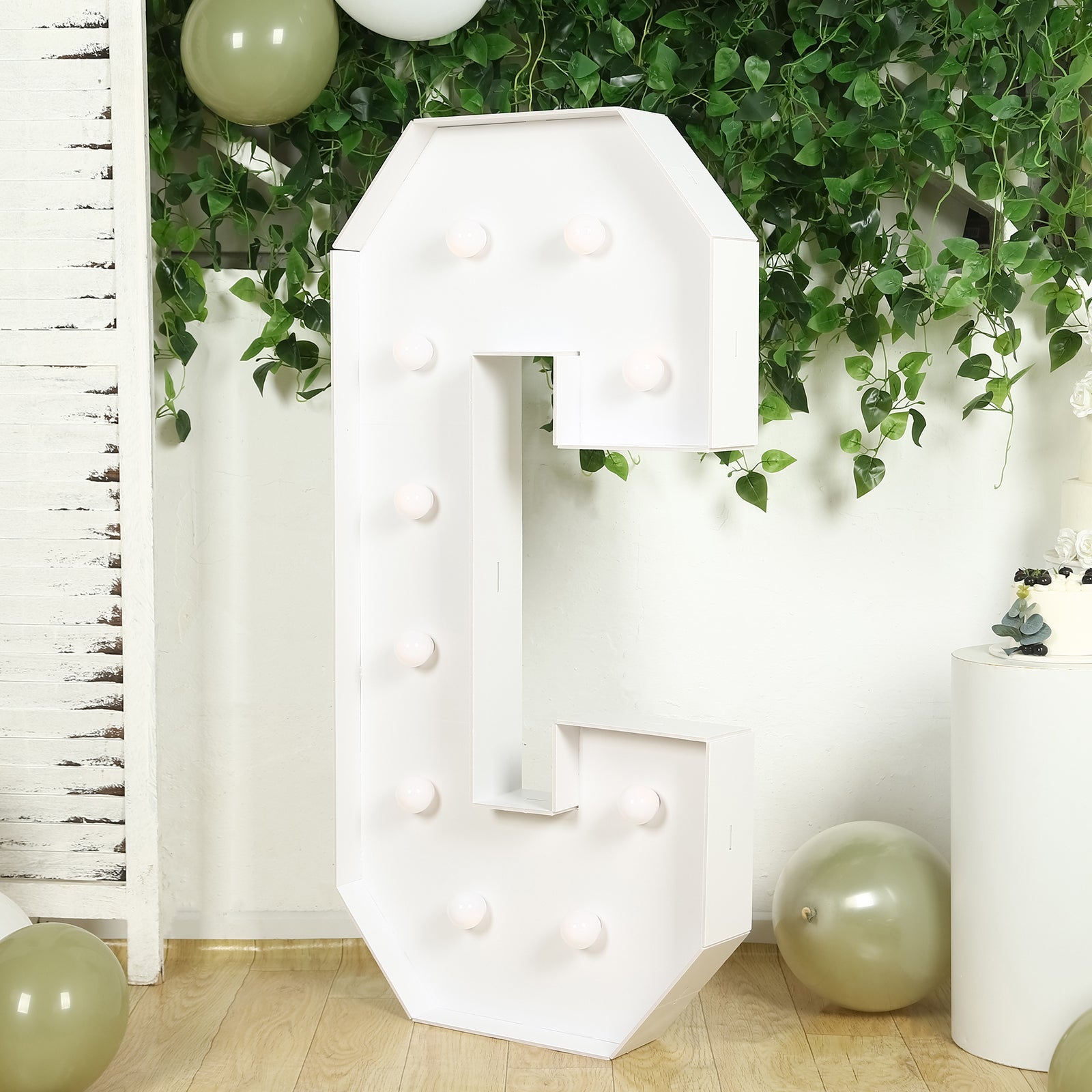 Giant LED Marquee Light Up Letter C, White 4ft Pre-Cut Foam Board with 10 Warm White Battery Operated LEDs, Glue Gun and Sticks