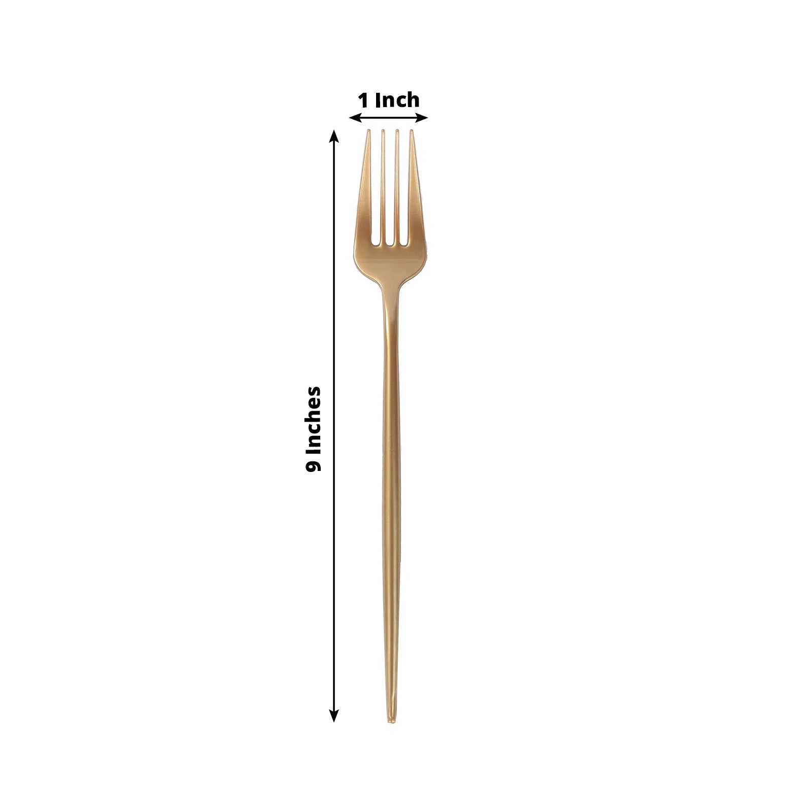 50-Pack Plastic Forks Gold - Premium Disposable Heavy Duty Sleek Dinner Flatware