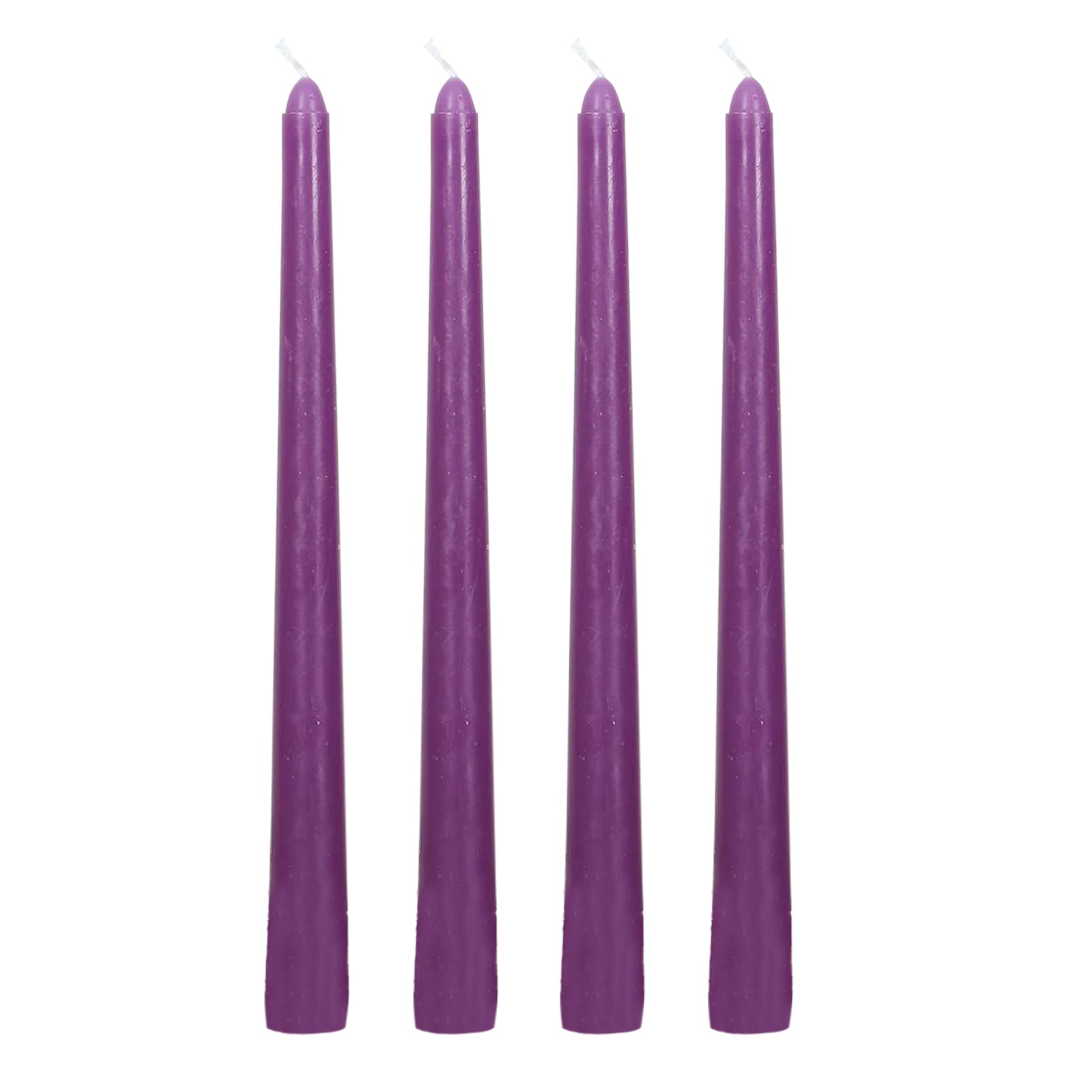 12-Pack Taper Candles Premium Wax Design Purple - Unscented Candles for Upscale Settings 10