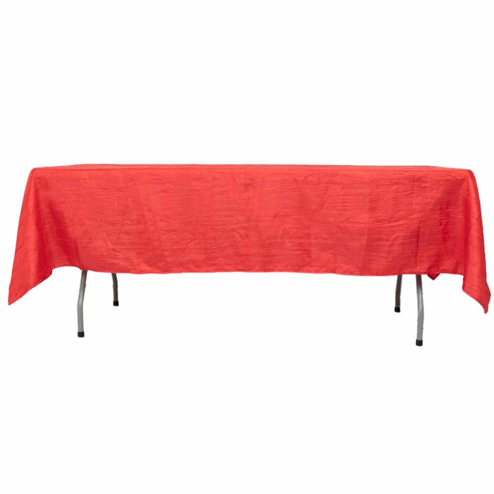 Taffeta 60x102 Rectangle Tablecloth Red - Accordion Crinkle Table Cover