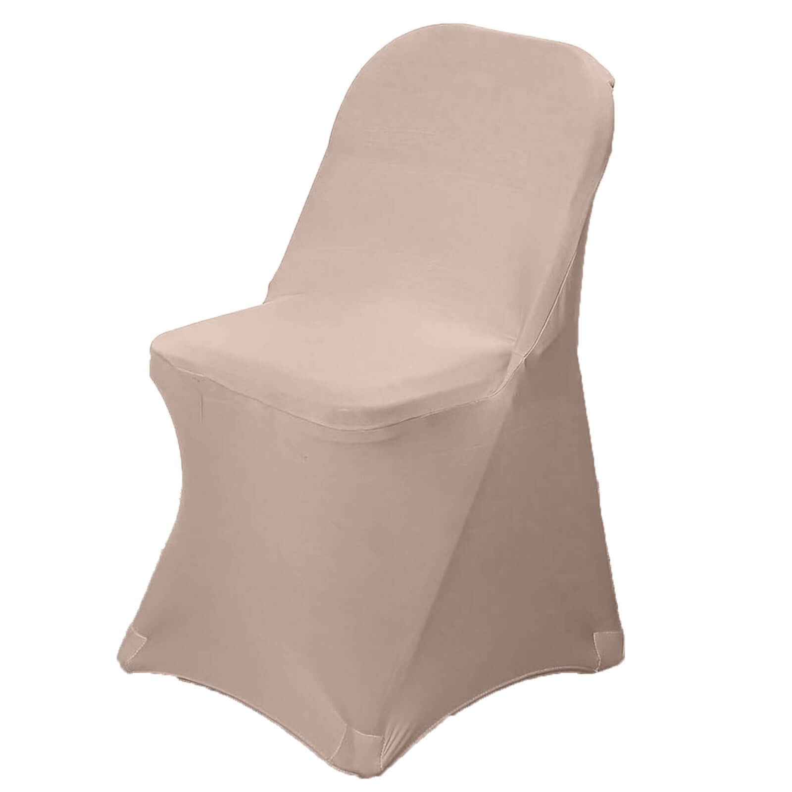 Stretch Spandex Chair Cover Nude for Folding Chairs - Reusable & Wrinkle-Resistant 160GSM Fitted Slipcover