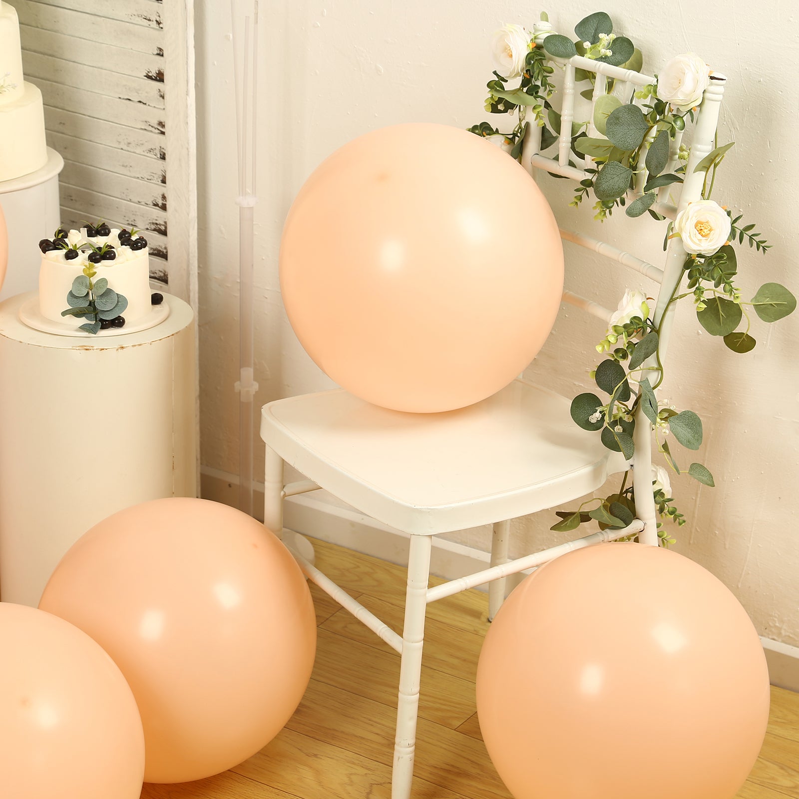 10 Pack Matte Pastel Blush Biodegradable Balloons 18, Round Eco-friendly Thick Latex Party Balloons