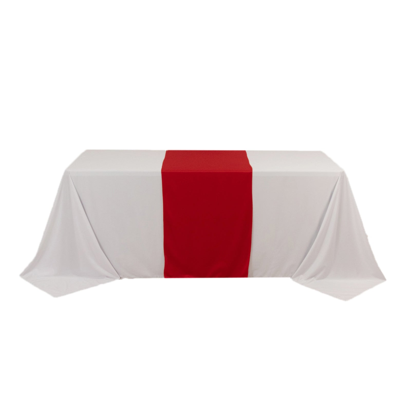 Wide Polyester 24x72 Table Runner Red - Durable Trade Show Table Linen