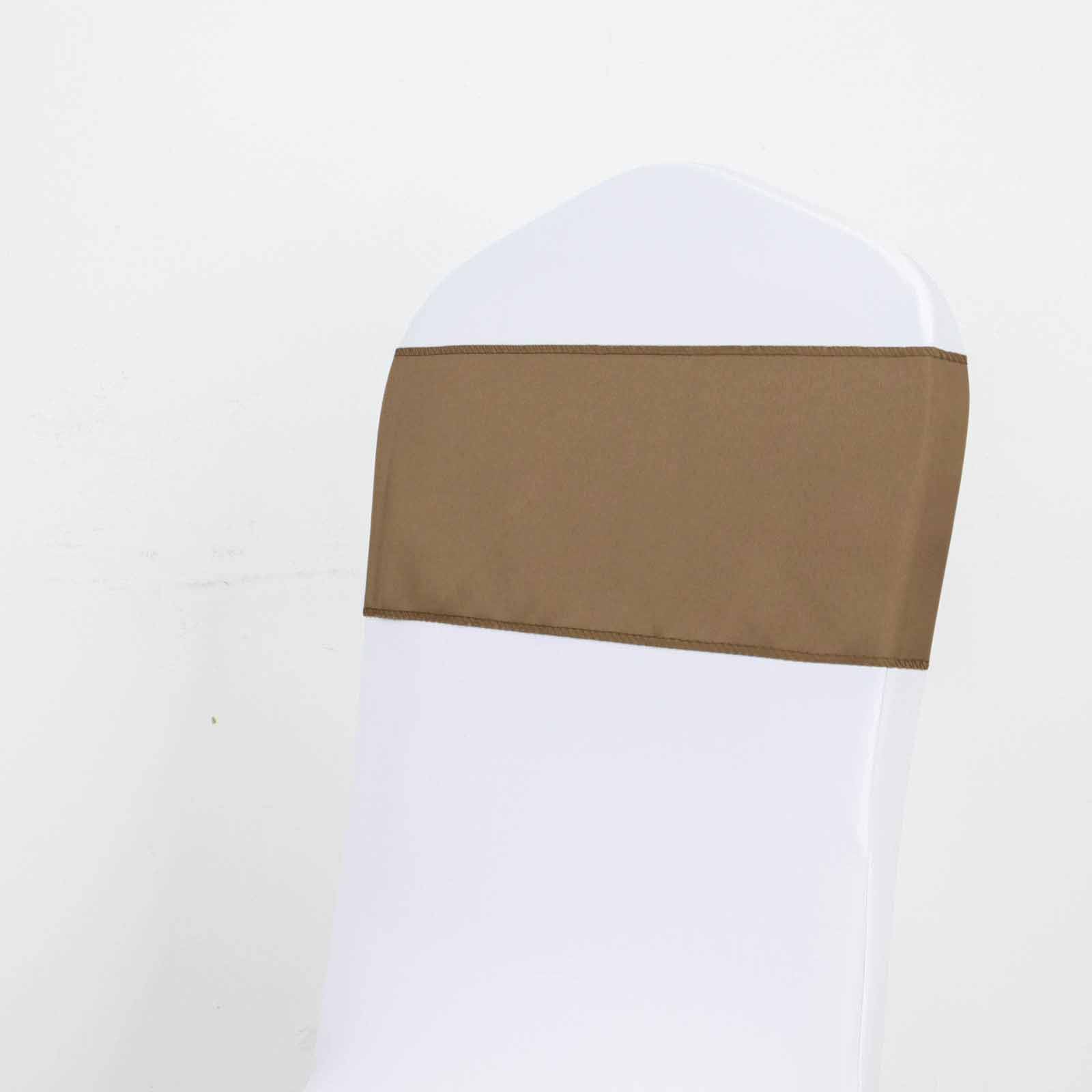 5 Pack Polyester Chair Sashes Taupe 6x108