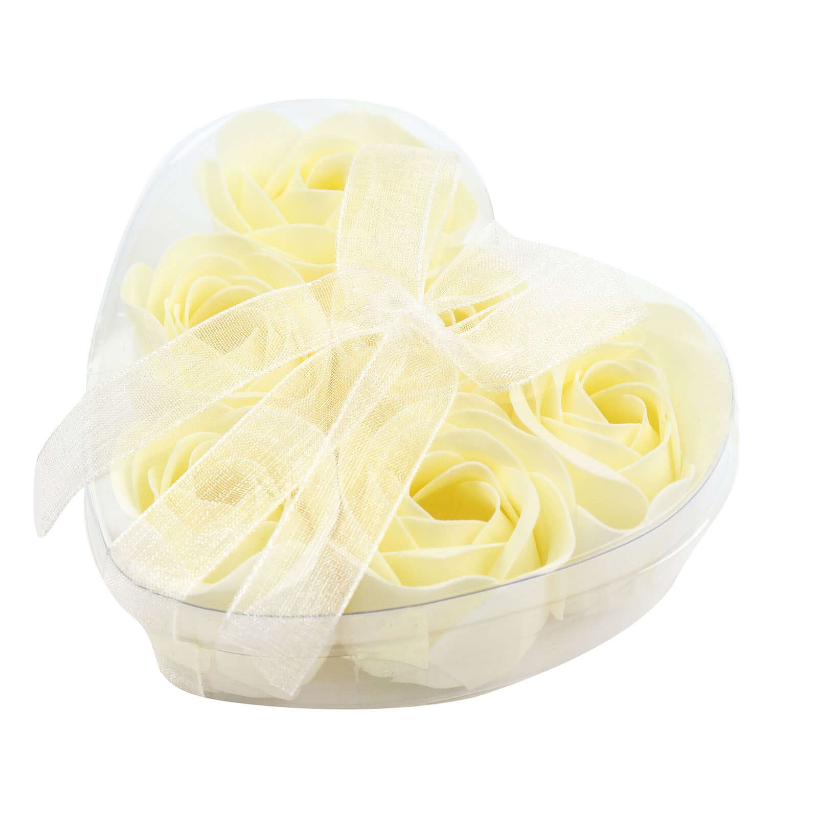 4 Pack 24 Pcs Ivory Scented Rose Soap Heart Shaped Party Favors With Gift Boxes And Ribbon