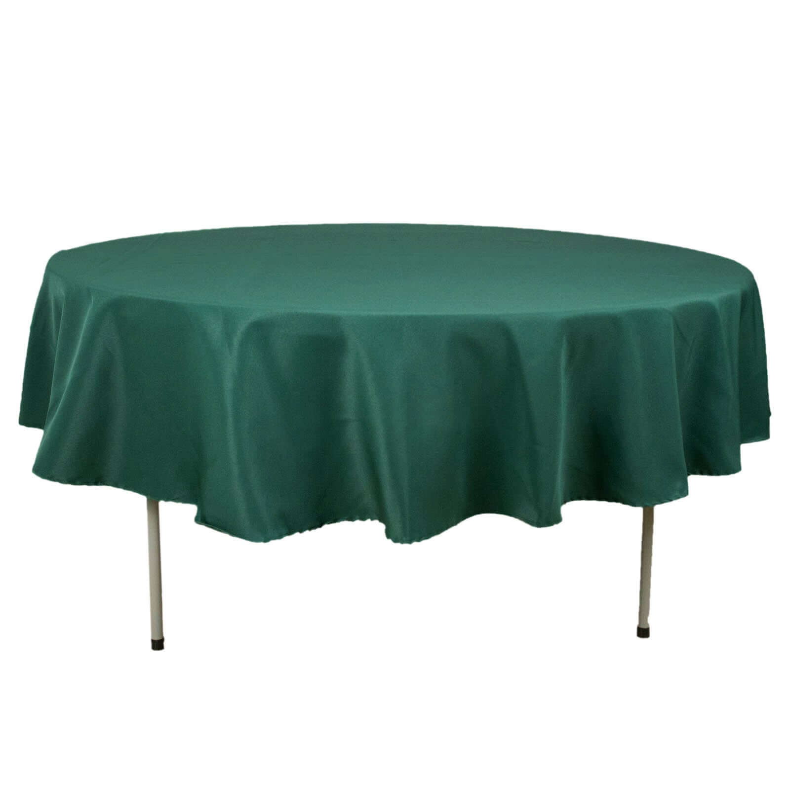 Premium Polyester 90 Round Tablecloth Hunter Emerald Green - Stain and Wrinkle-Resistant Design with 220GSM Thickness Table Cover