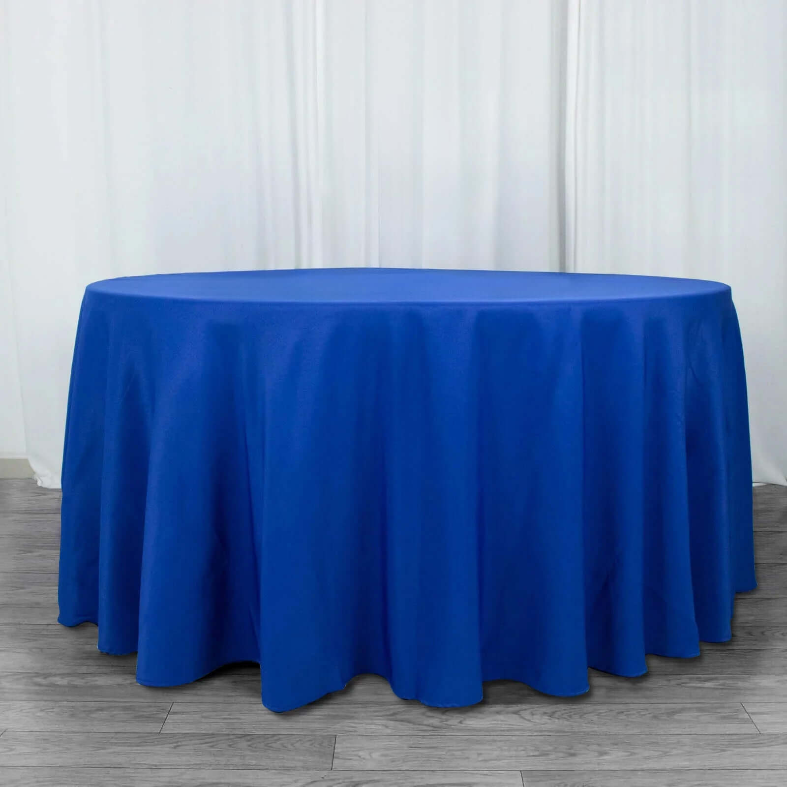 Premium Polyester 120 Round Tablecloth Royal Blue - Seamless 220GSM Wrinkle-Resistant Table Cover