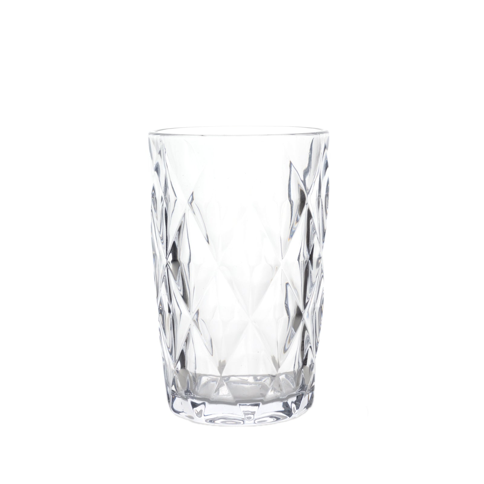 6-Pack Whiskey Glasses Clear Textured Crystal Cut Design with Heavy Base - Highball Tumblers for Parties & Events 12oz 5